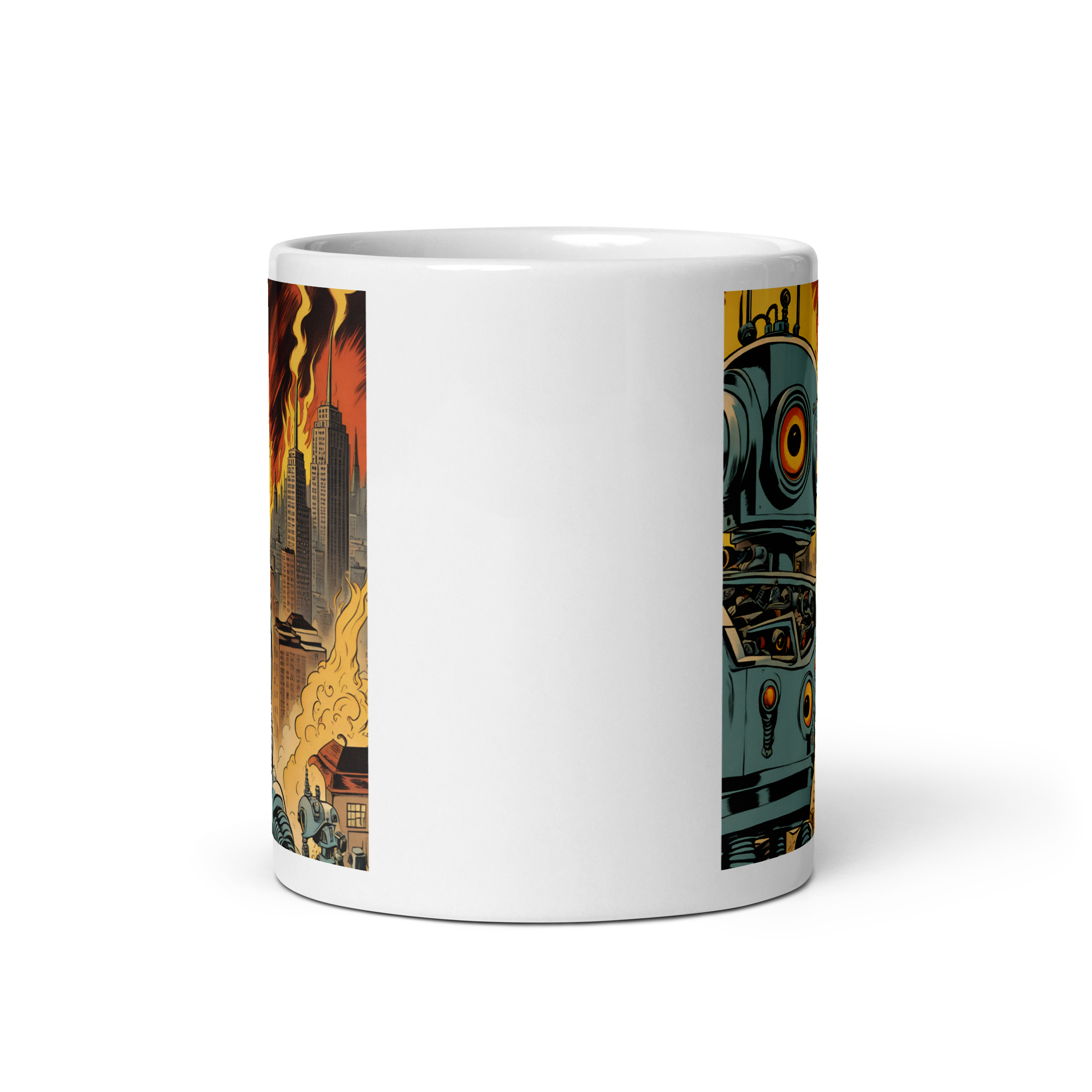 Attack of the Kill-Bot White Glossy Mug