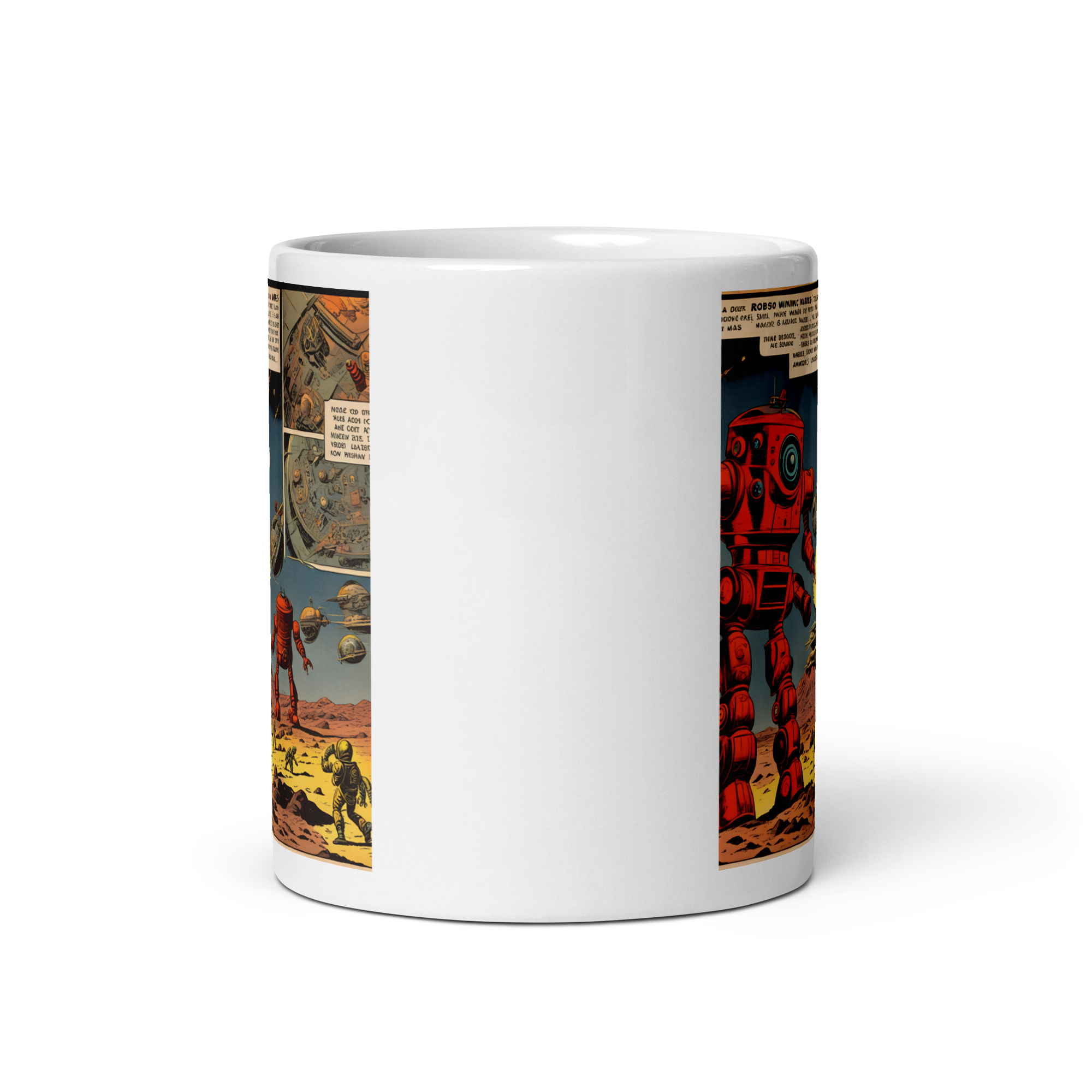 Invasion of the Killer Robots! White Glossy Mug