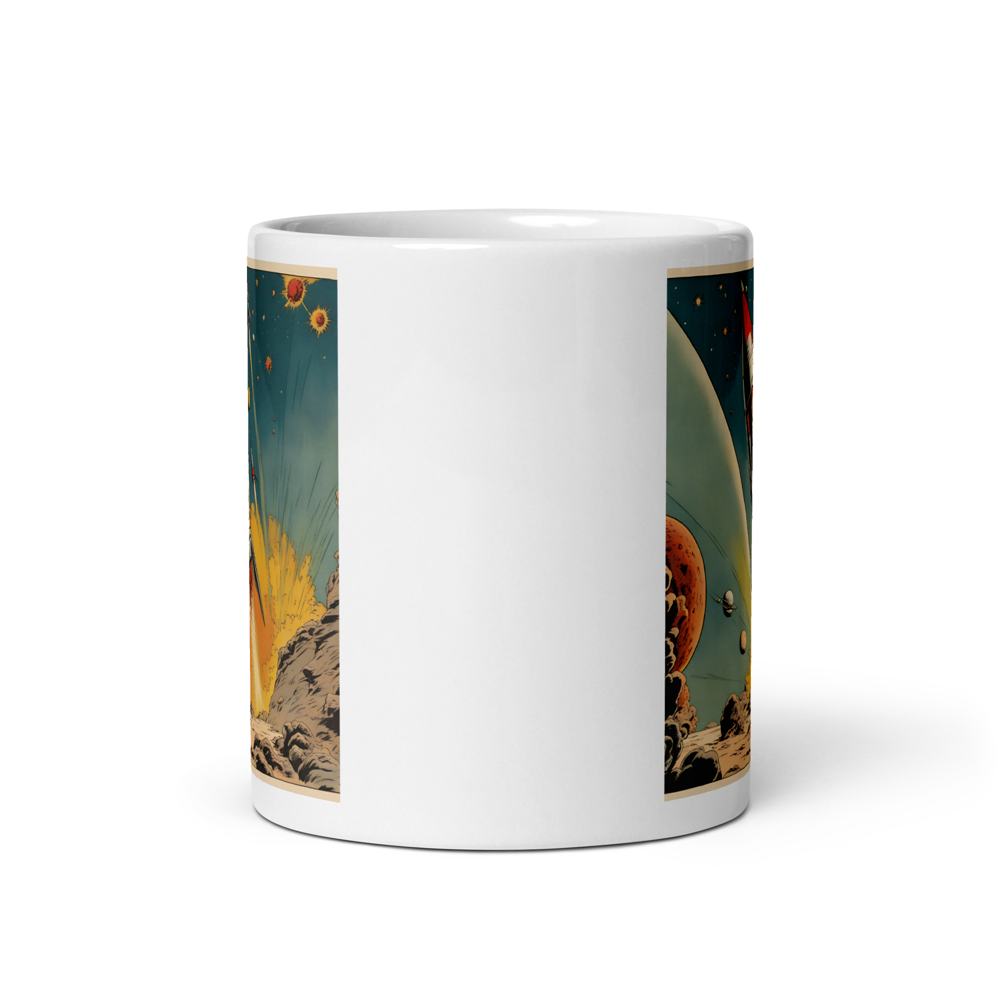 Blast Off for Strange New Worlds! White Glossy Mug