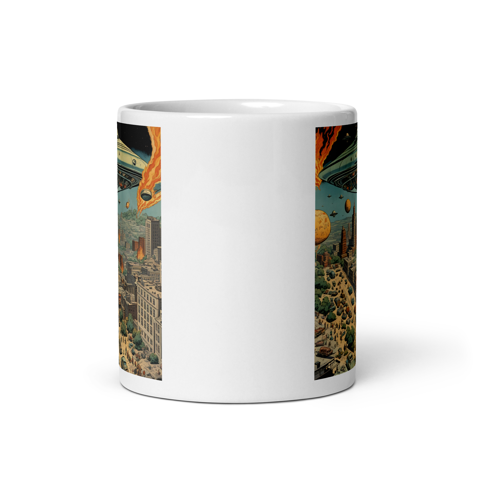 UFO Attack! White Glossy Mug