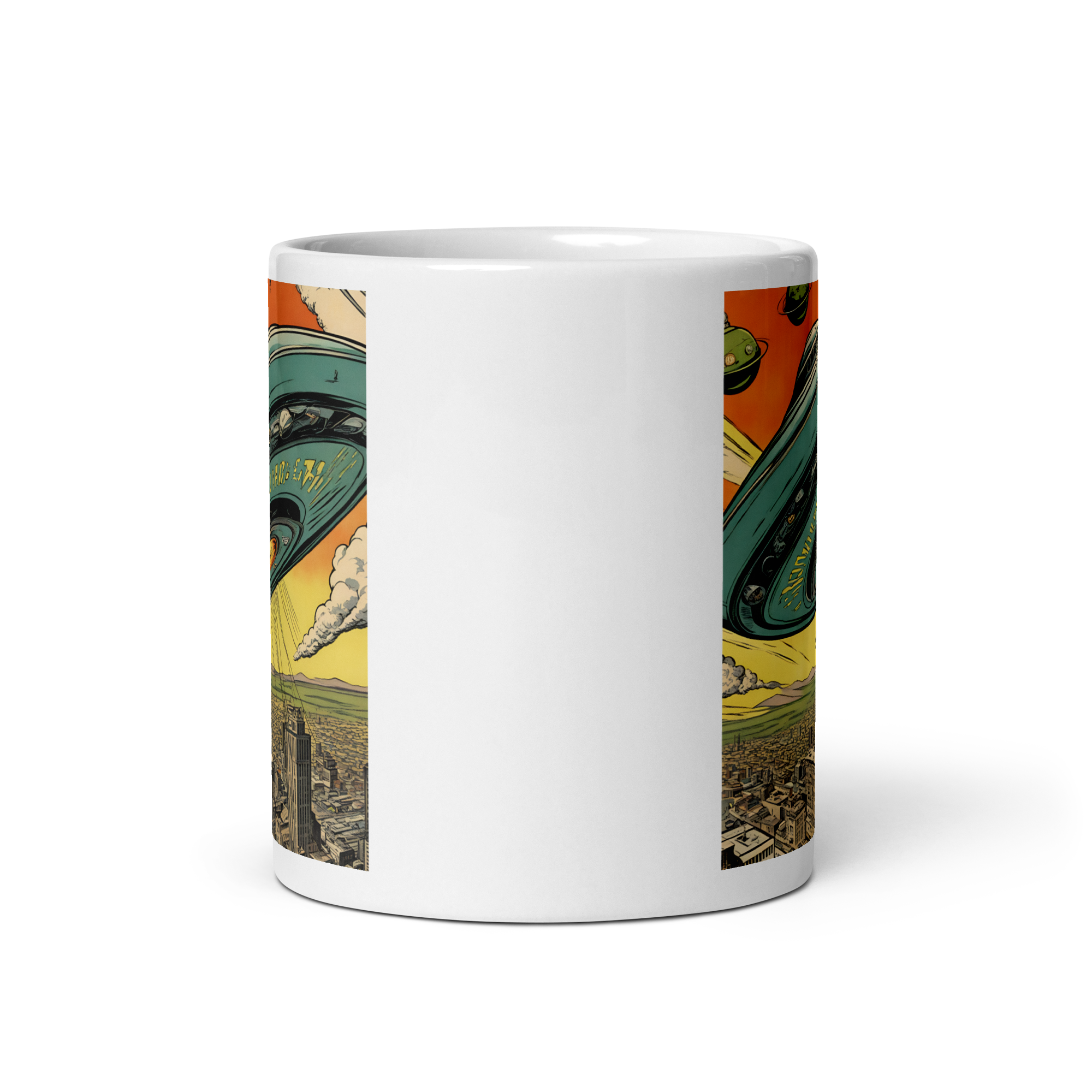 Saucer Attack White Glossy Mug