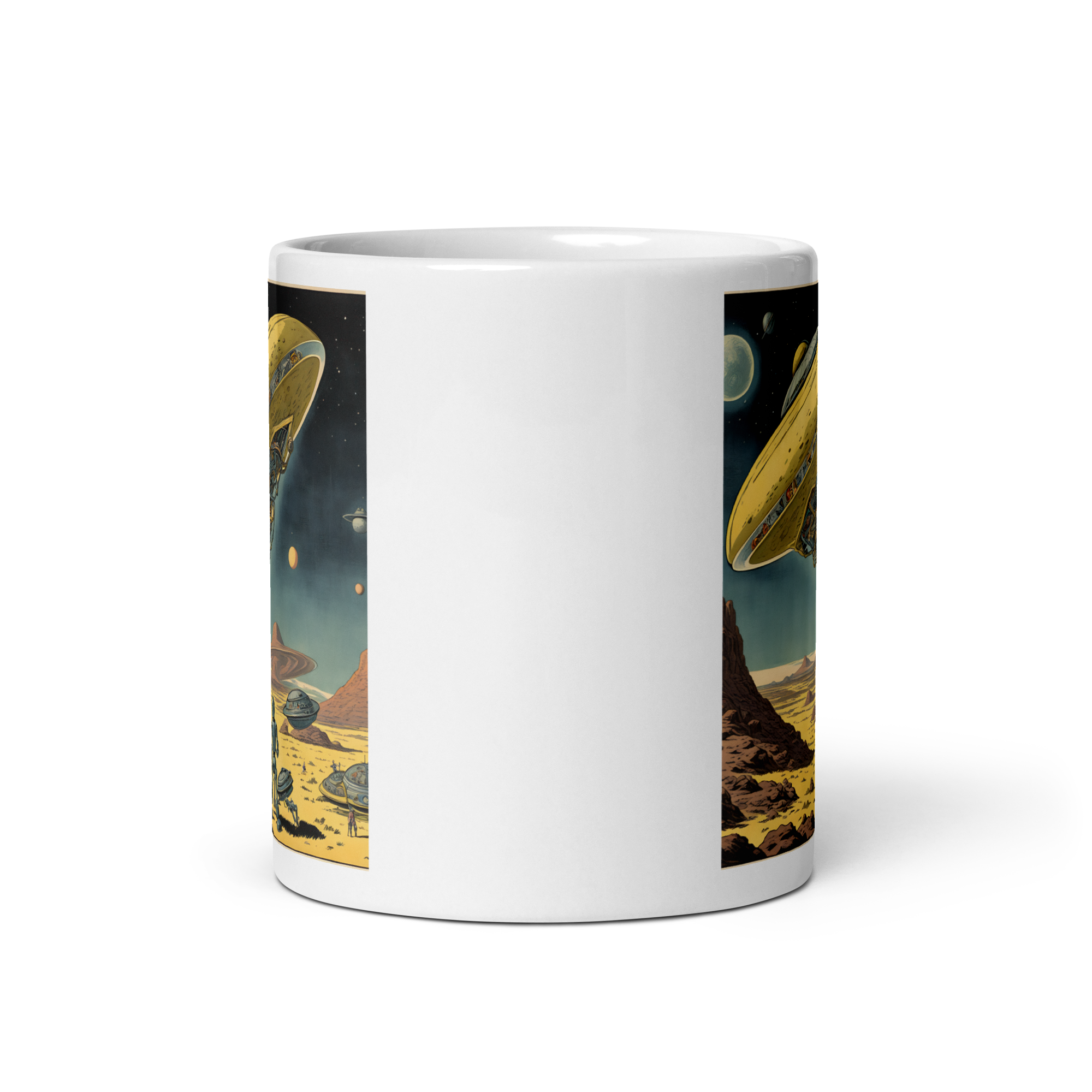 Flying Saucer White Glossy Mug