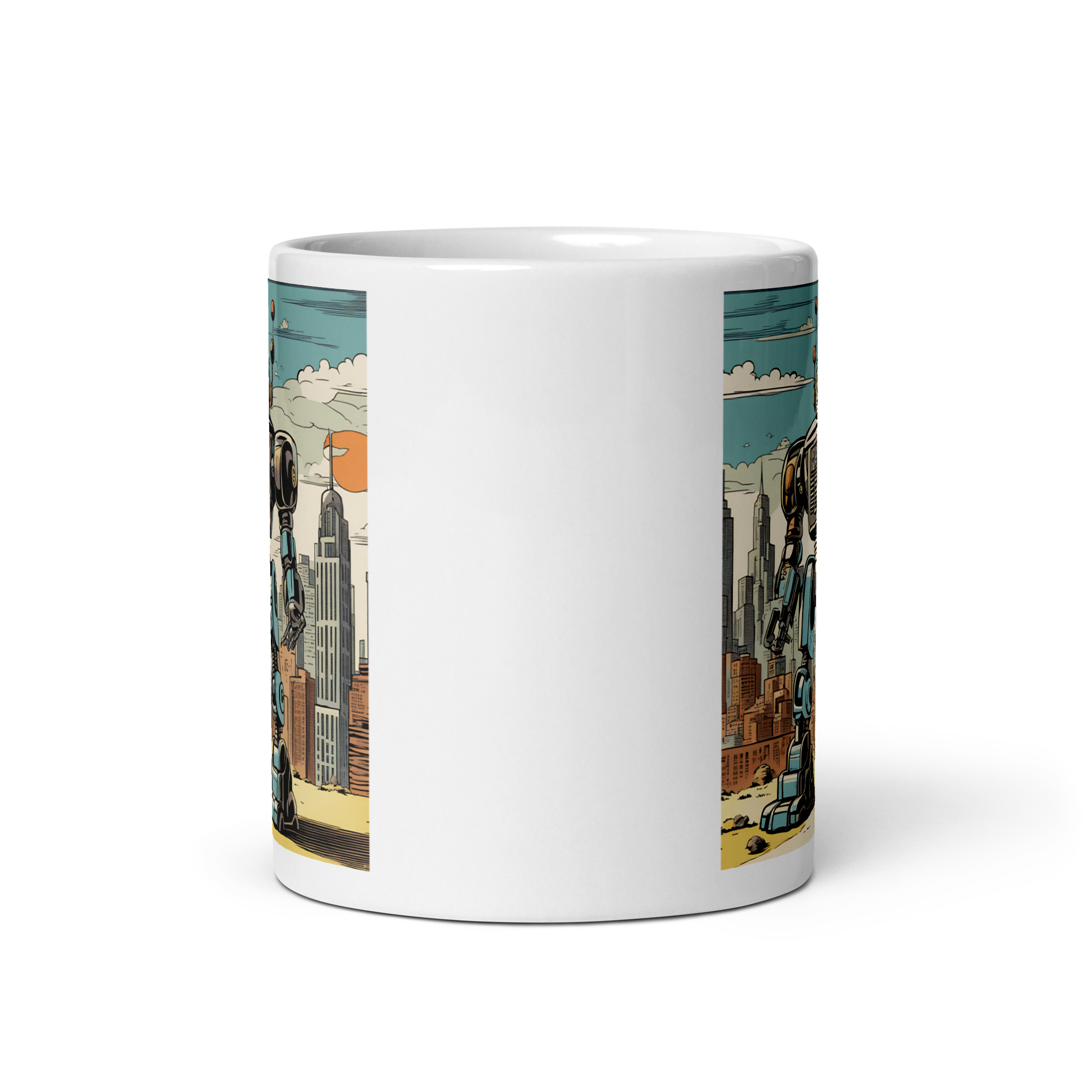 Giant Robot White Glossy Mug