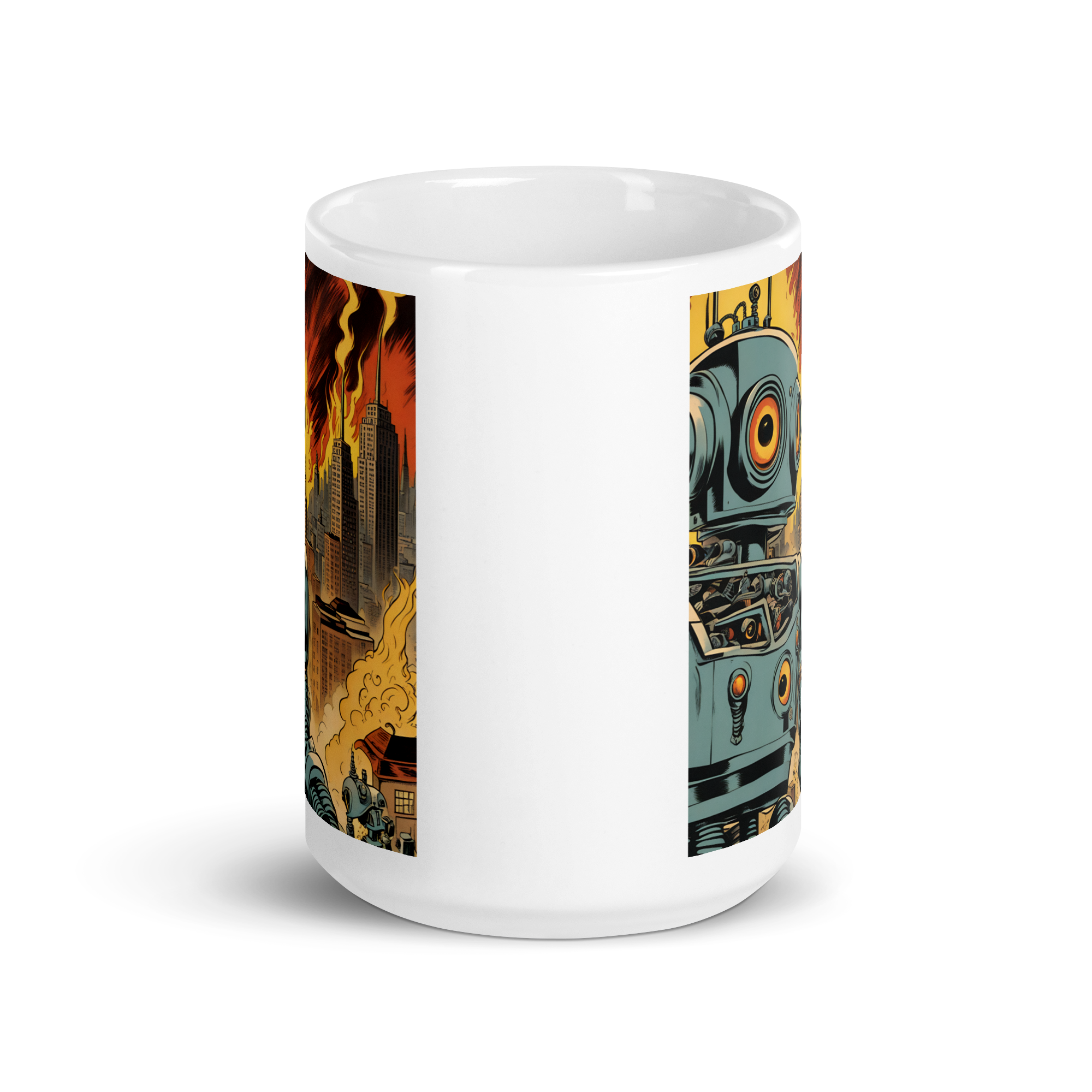 Attack of the Kill-Bot White Glossy Mug