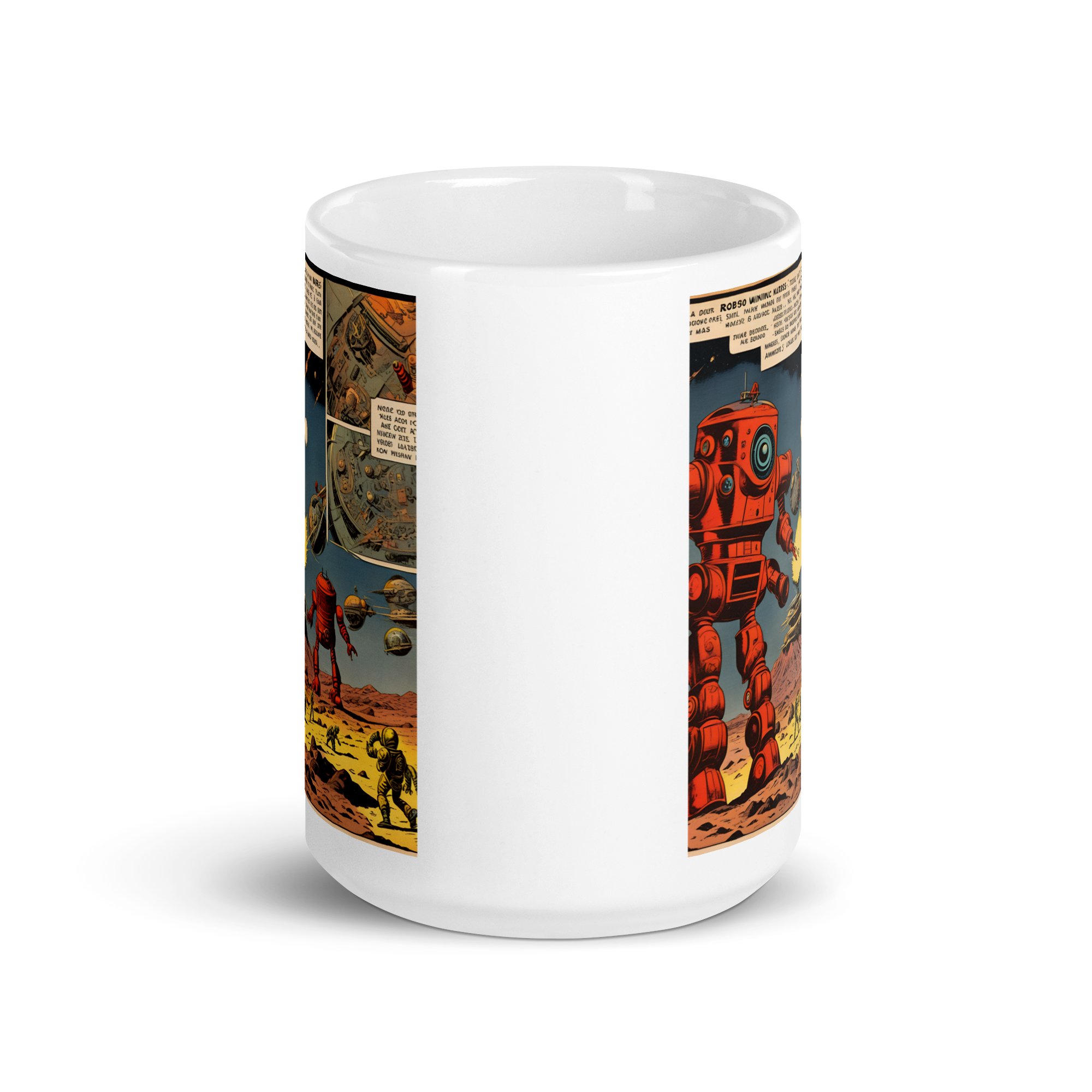 Invasion of the Killer Robots! White Glossy Mug