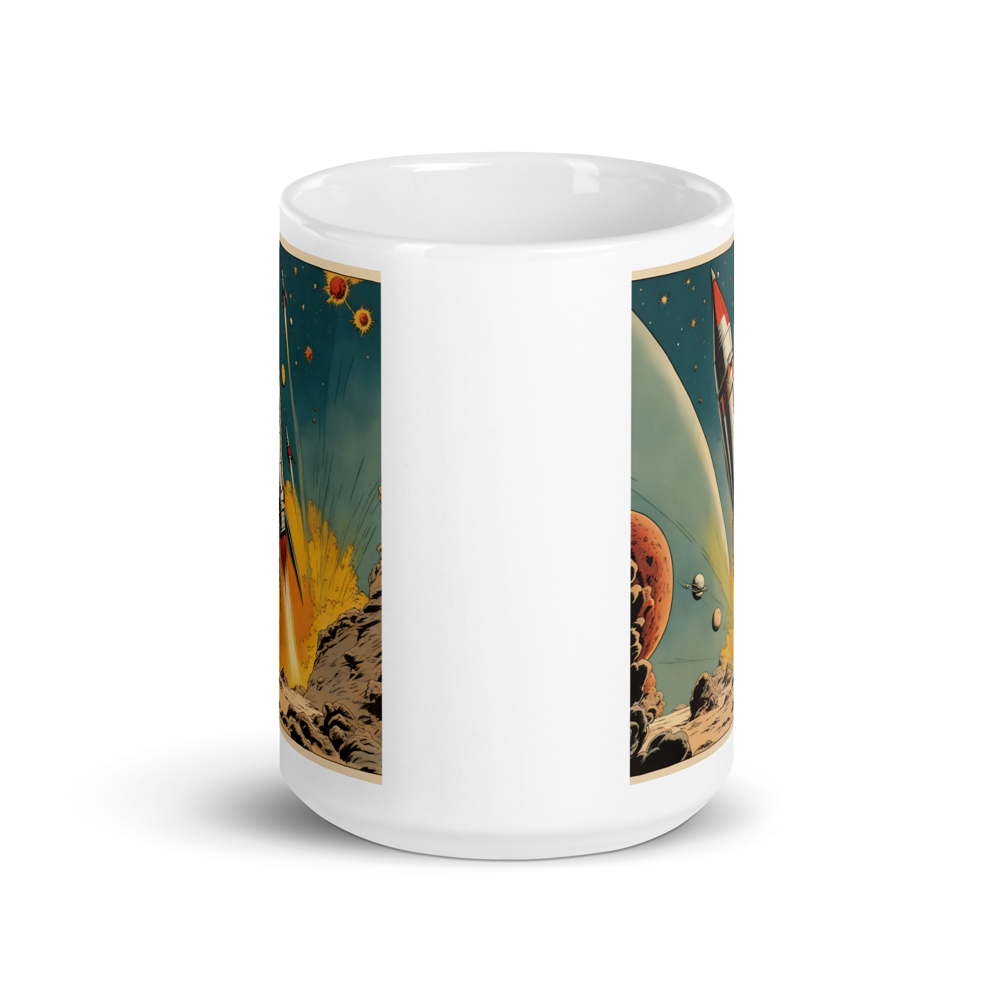 Blast Off for Strange New Worlds! White Glossy Mug