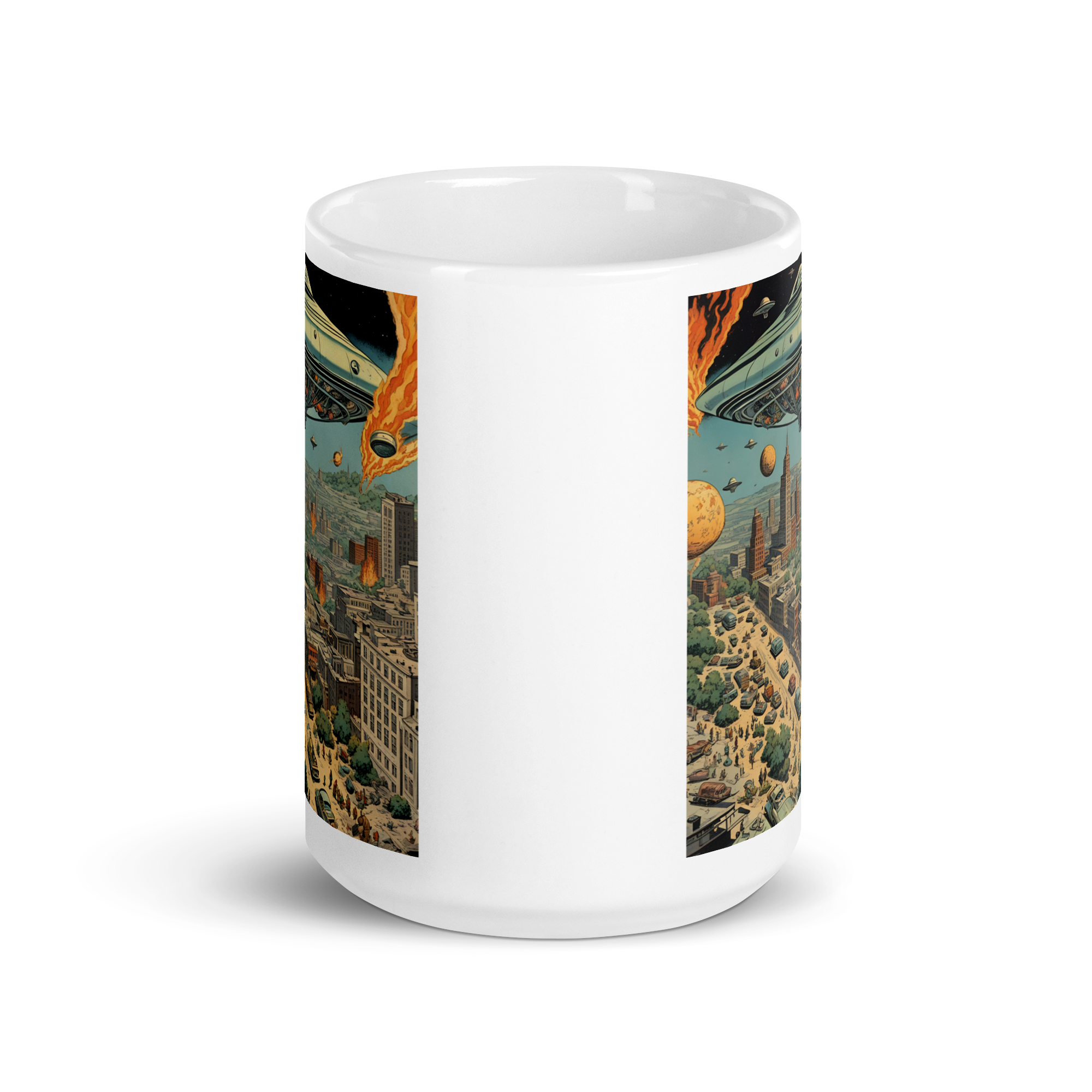 UFO Attack! White Glossy Mug