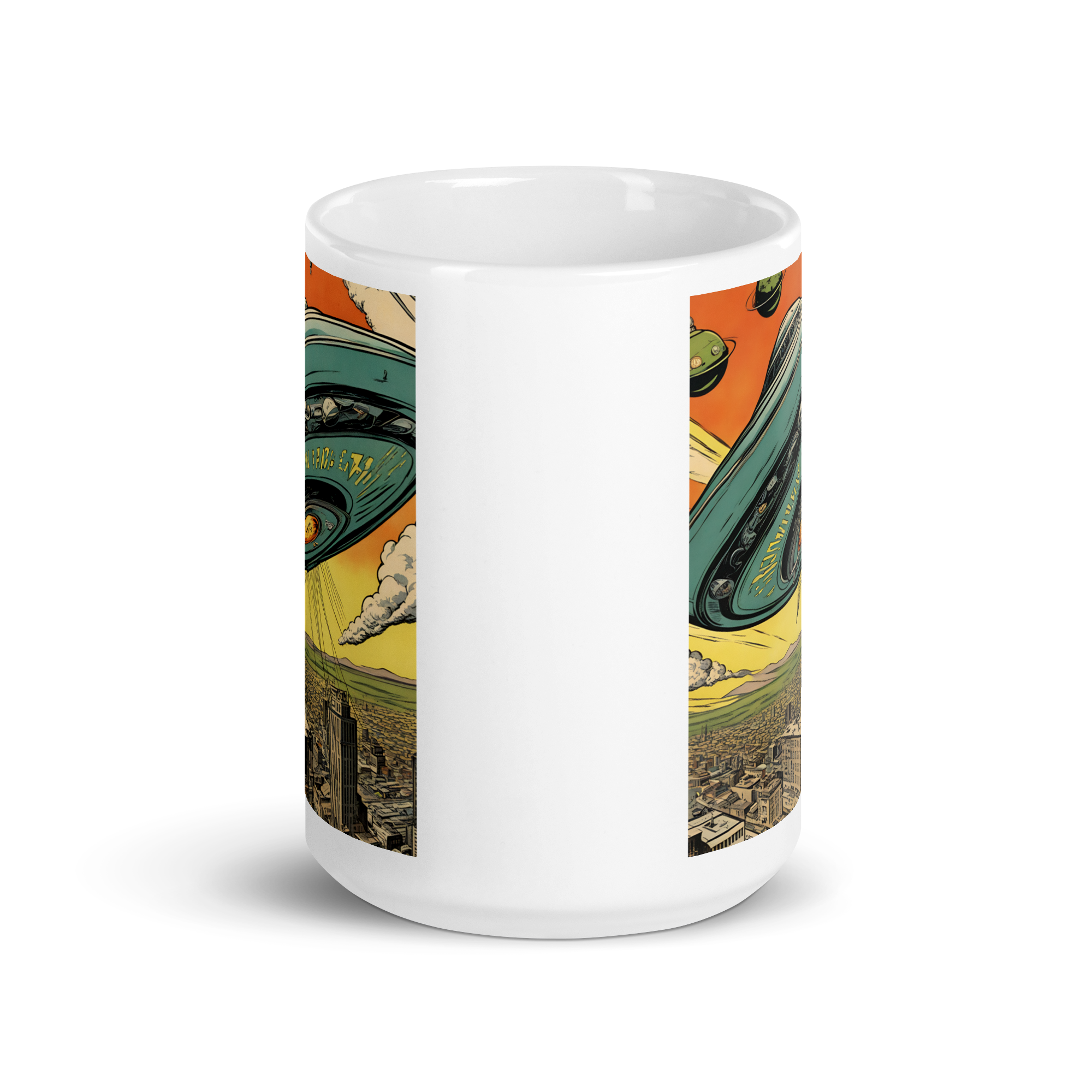 Saucer Attack White Glossy Mug