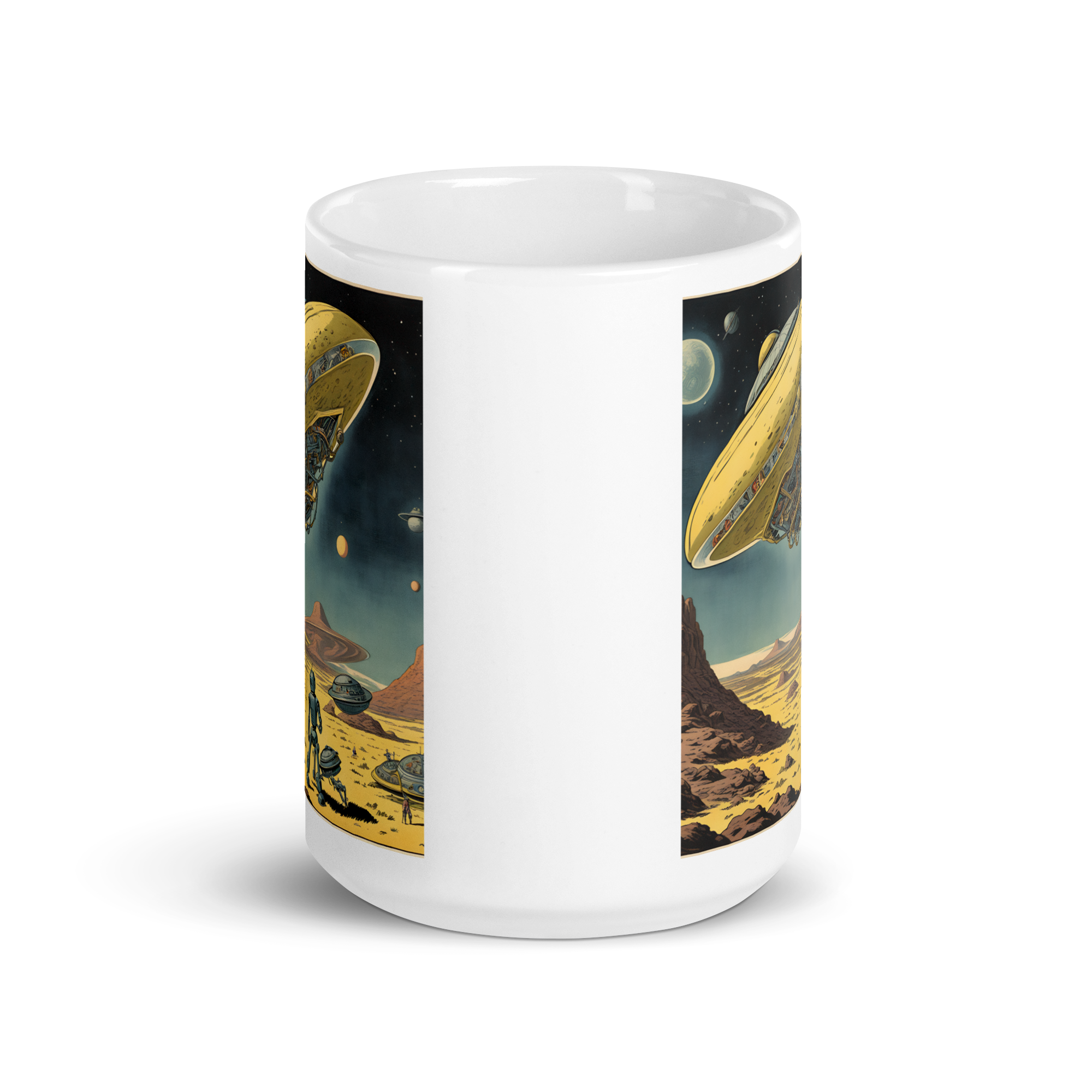 Flying Saucer White Glossy Mug