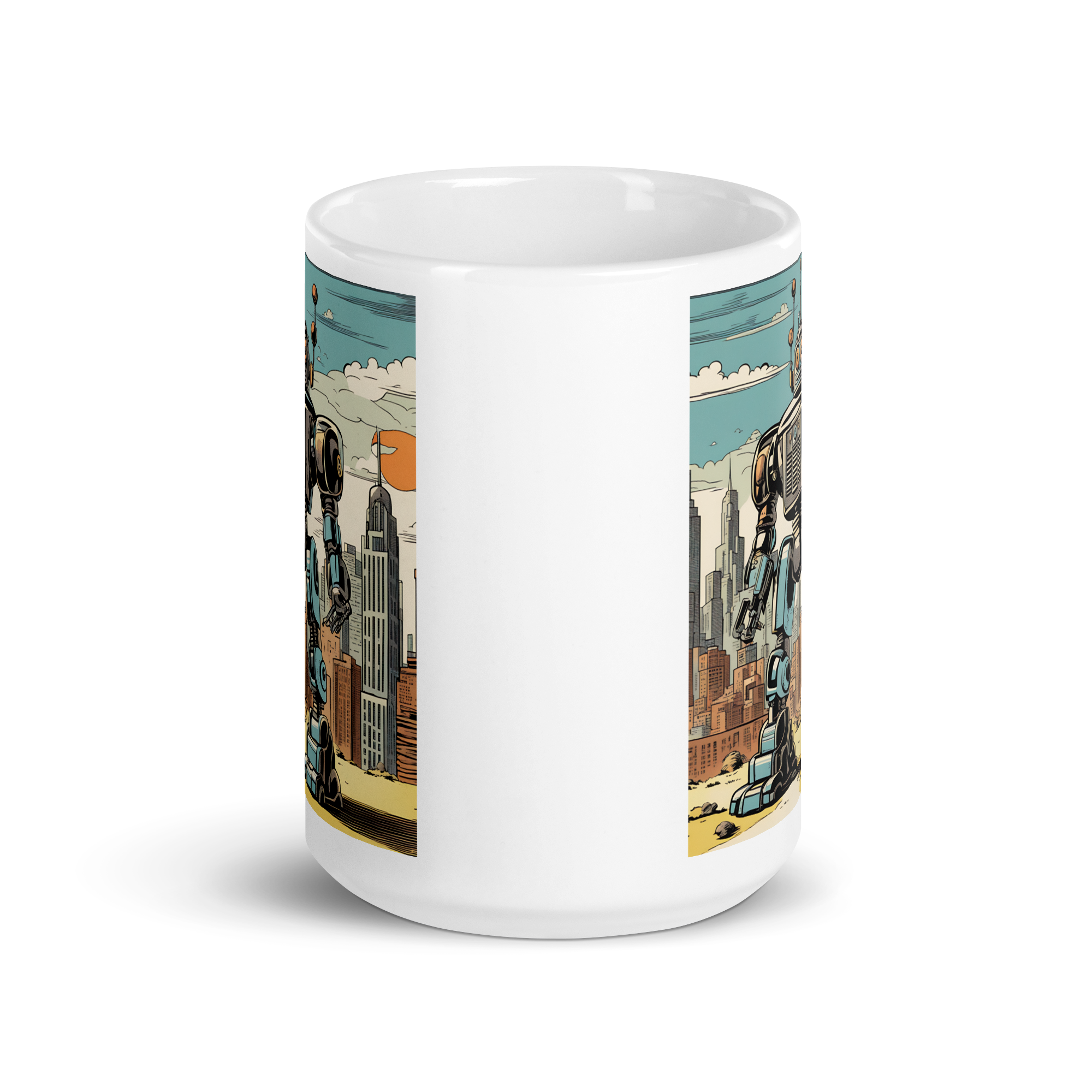 Giant Robot White Glossy Mug