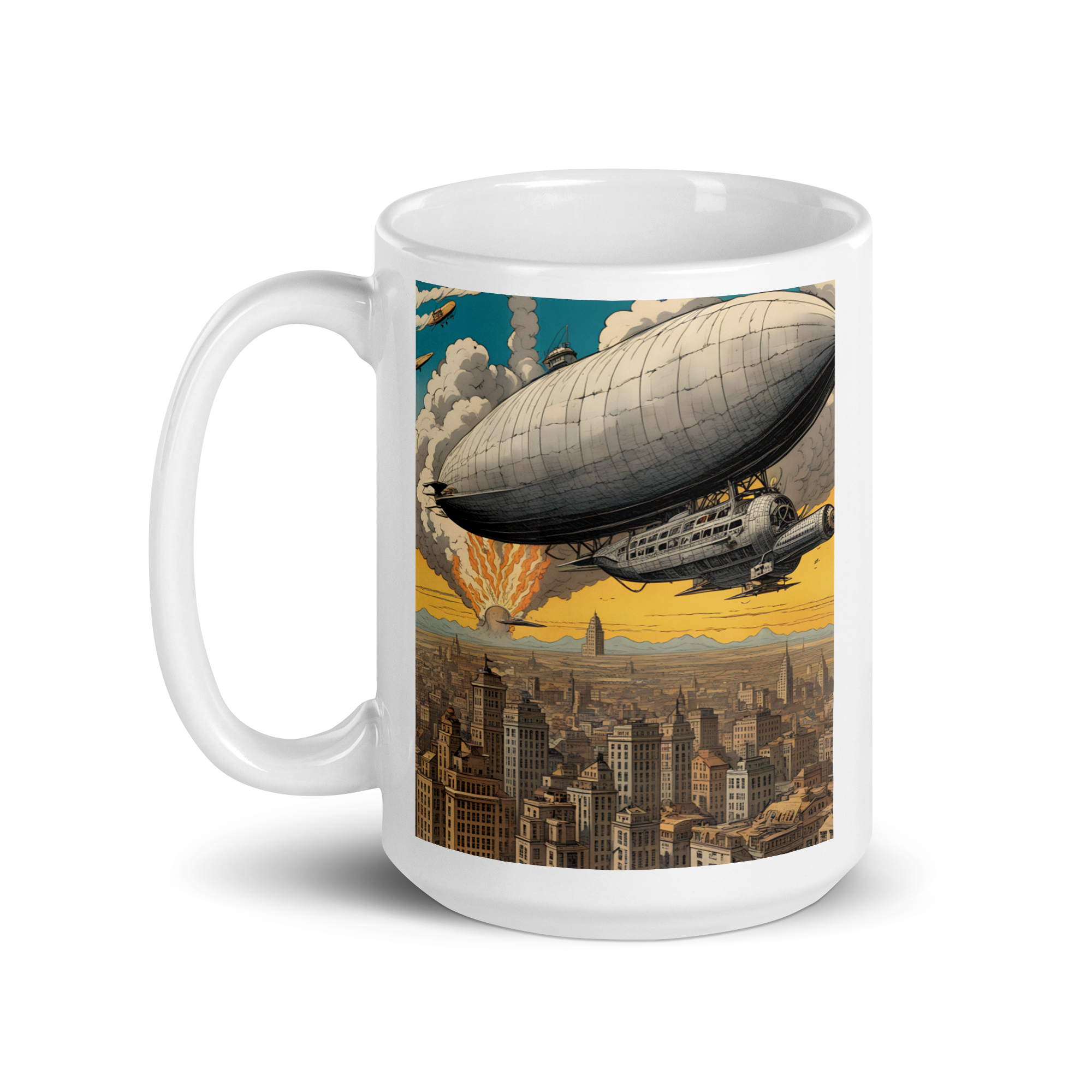 Airships Overhead White Mug