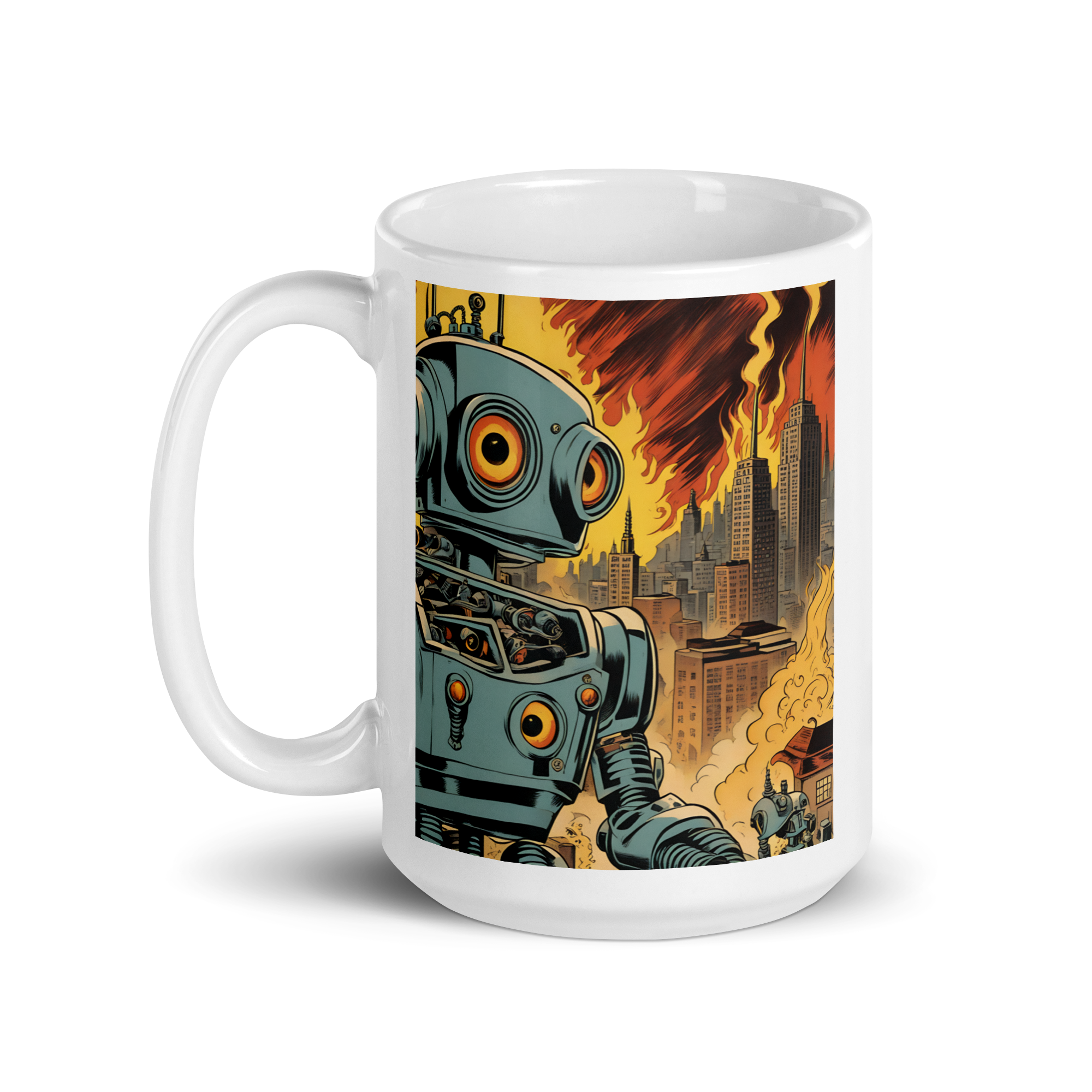 Attack of the Kill-Bot White Glossy Mug