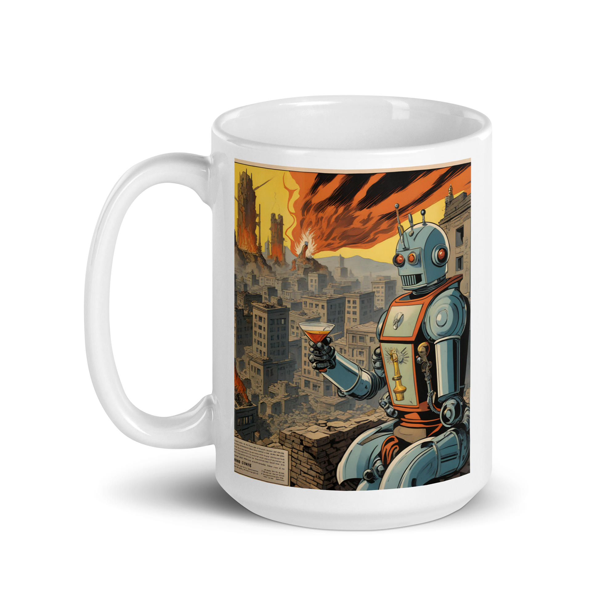 When the Robot Human War Was Over White Glossy Mug