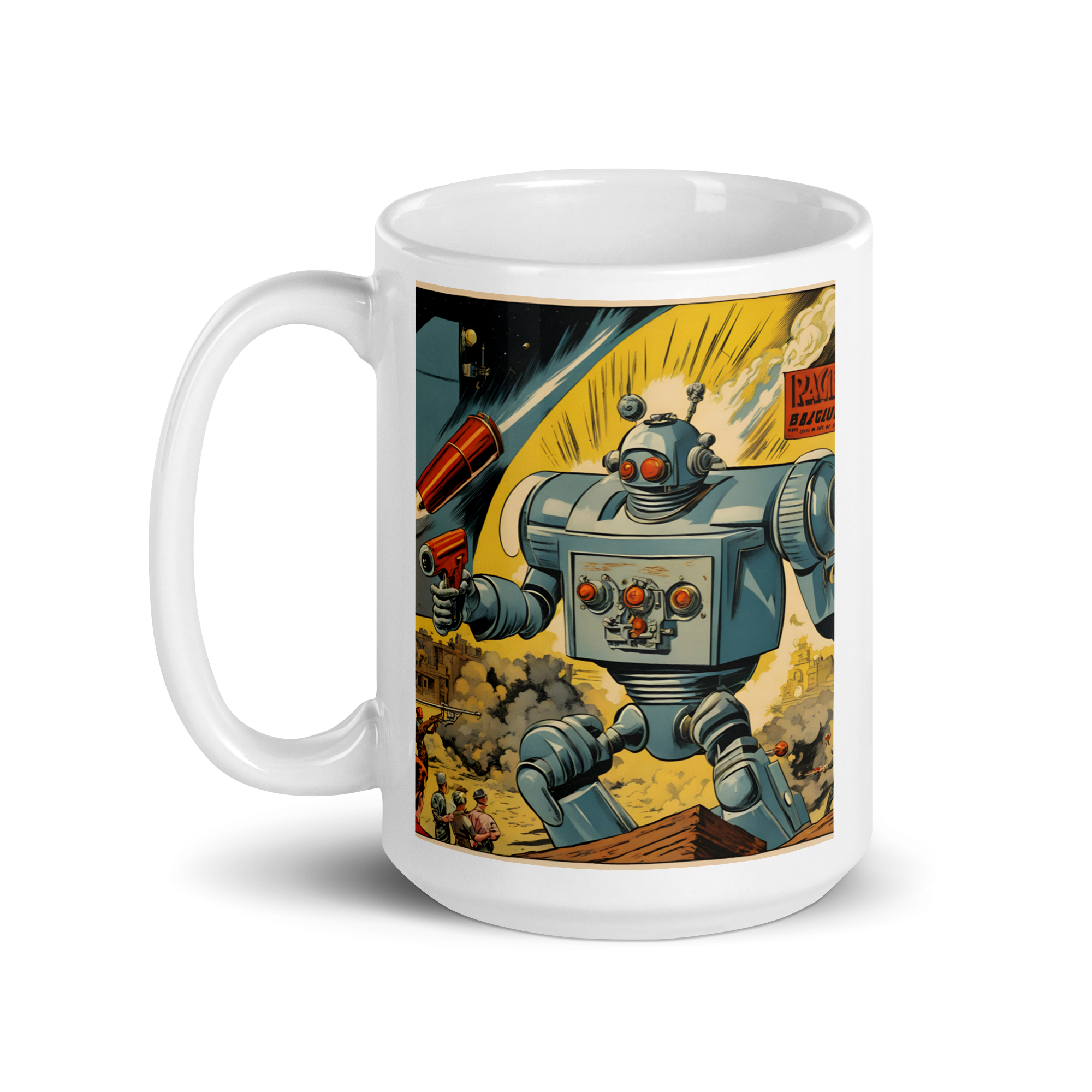 Robotic Overlords White Glossy Mug