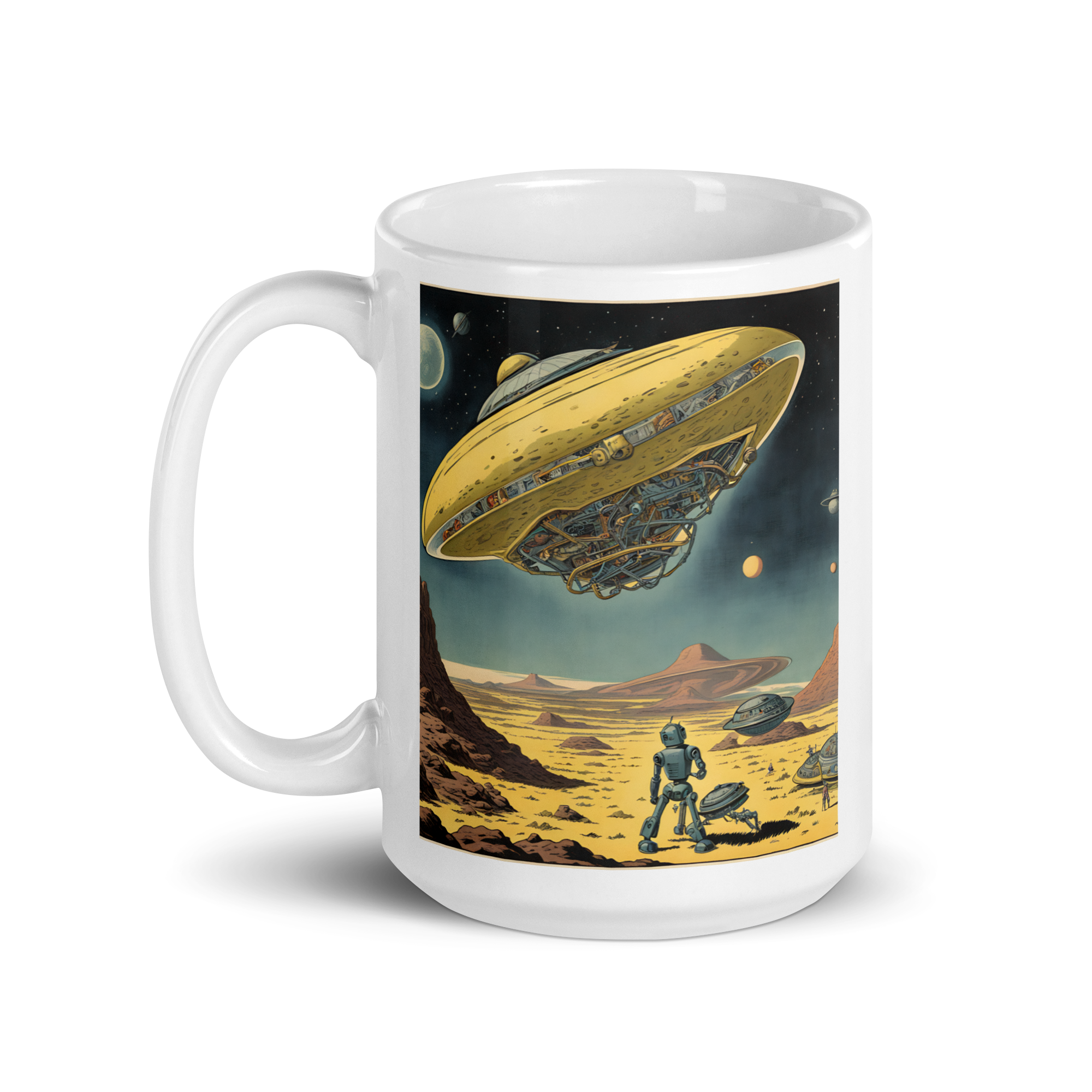 Flying Saucer White Glossy Mug