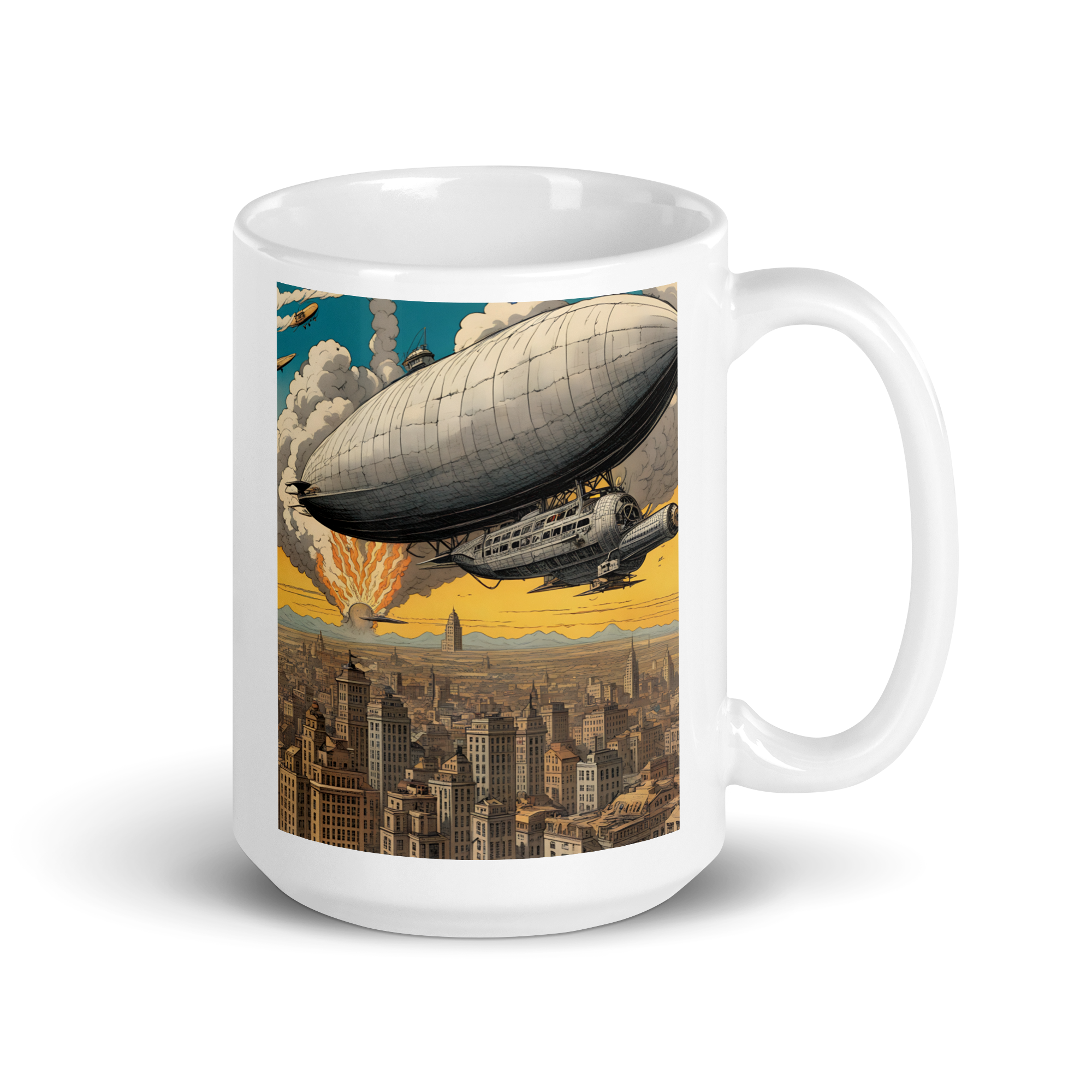 Airships Overhead White Mug