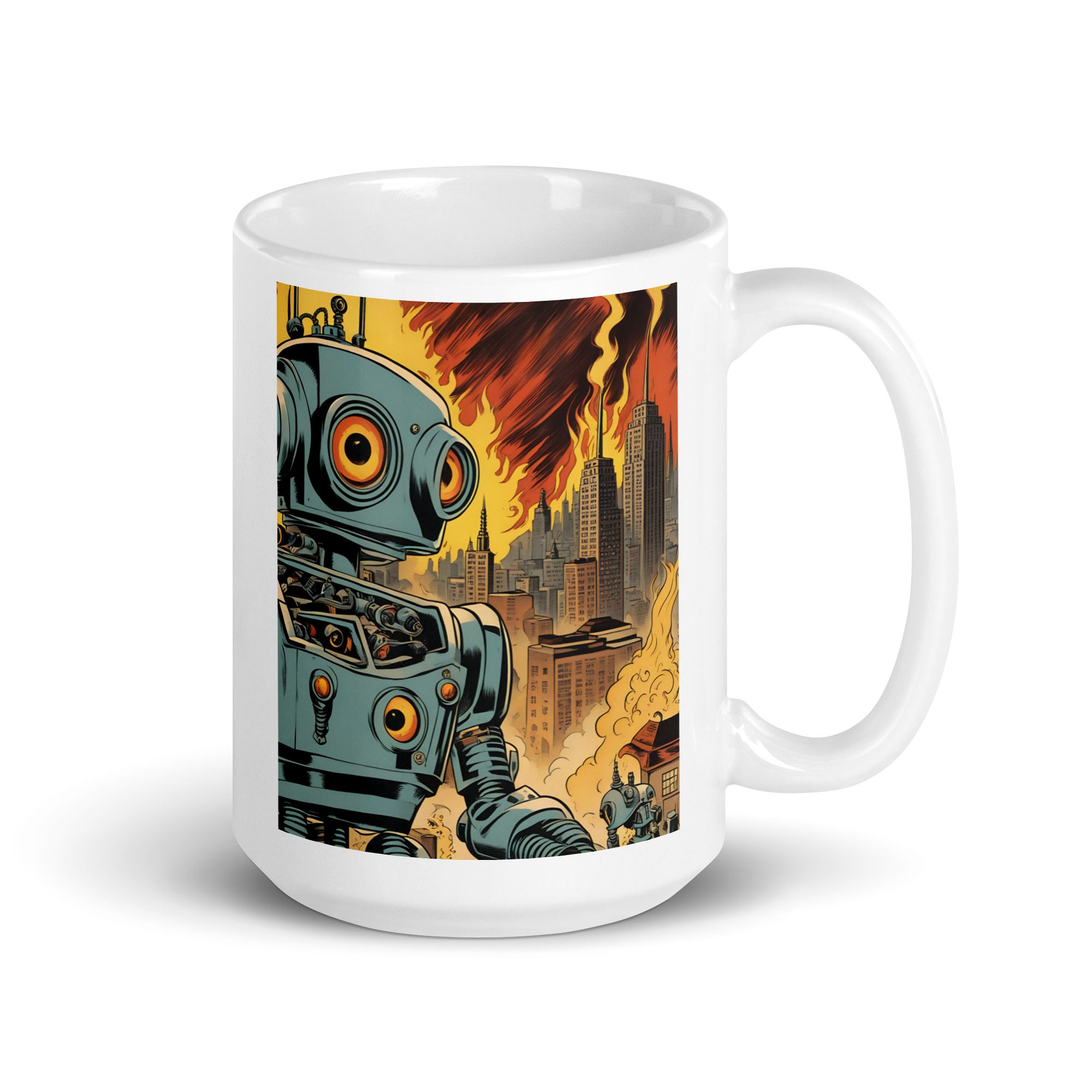 Attack of the Kill-Bot White Glossy Mug