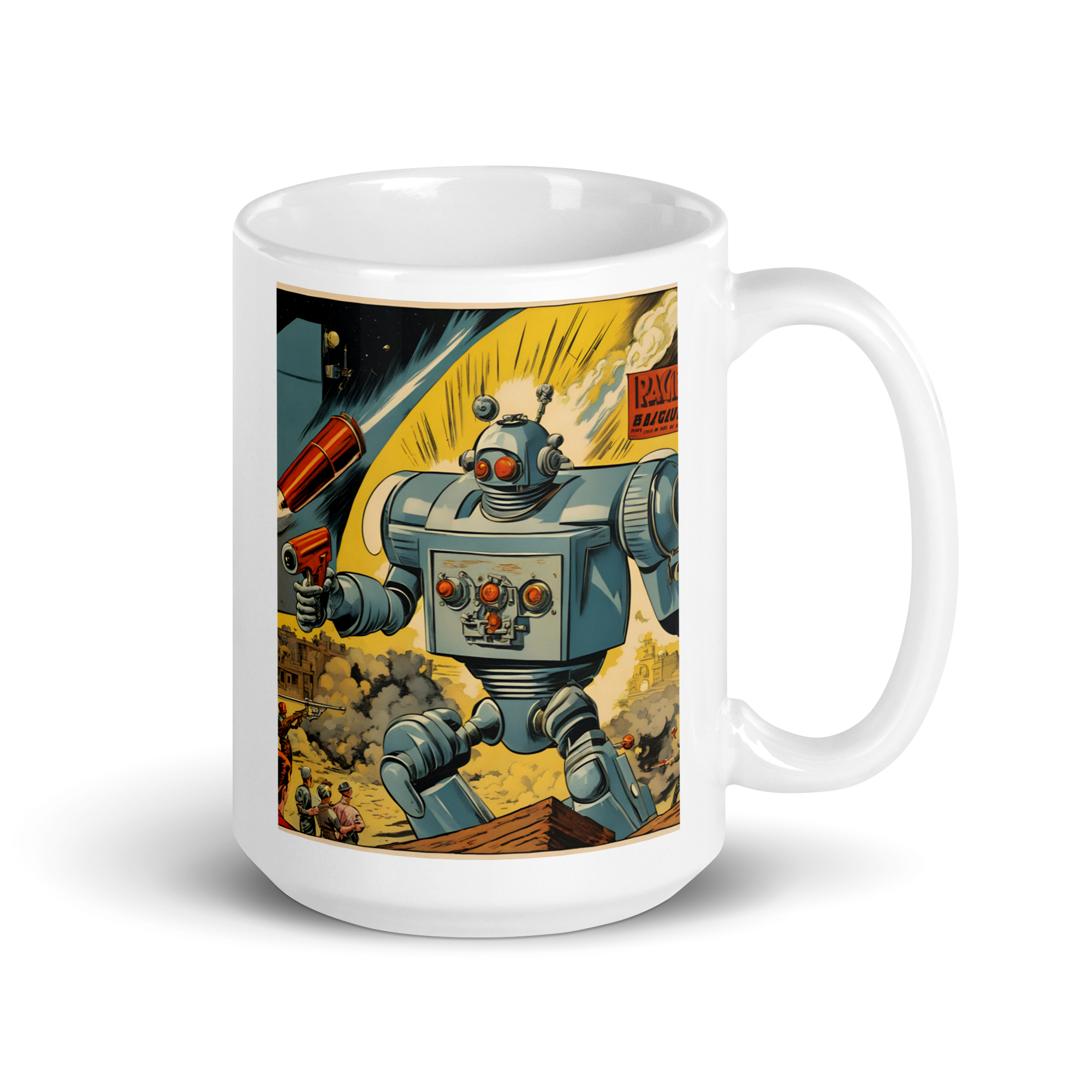 Robotic Overlords White Glossy Mug