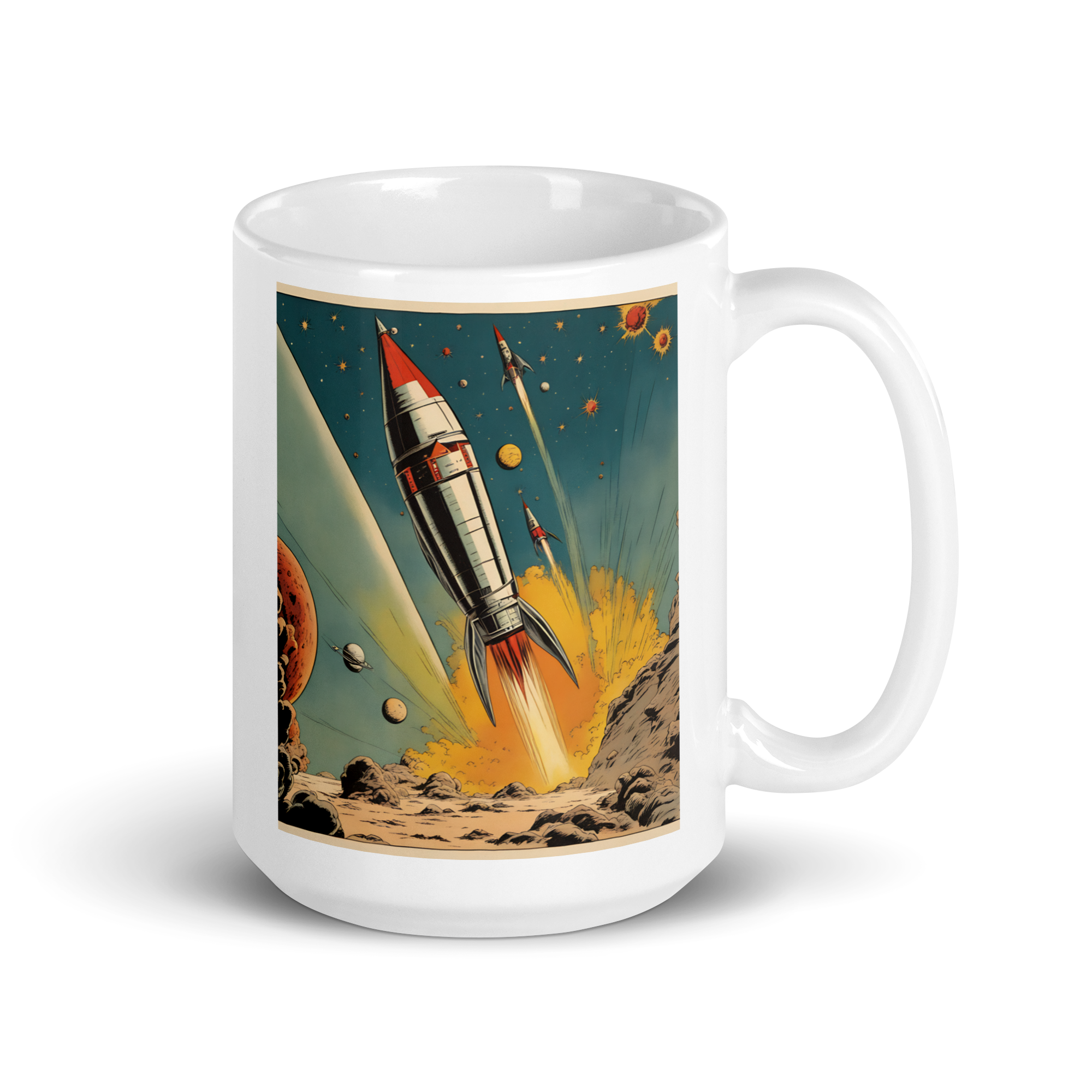 Blast Off for Strange New Worlds! White Glossy Mug