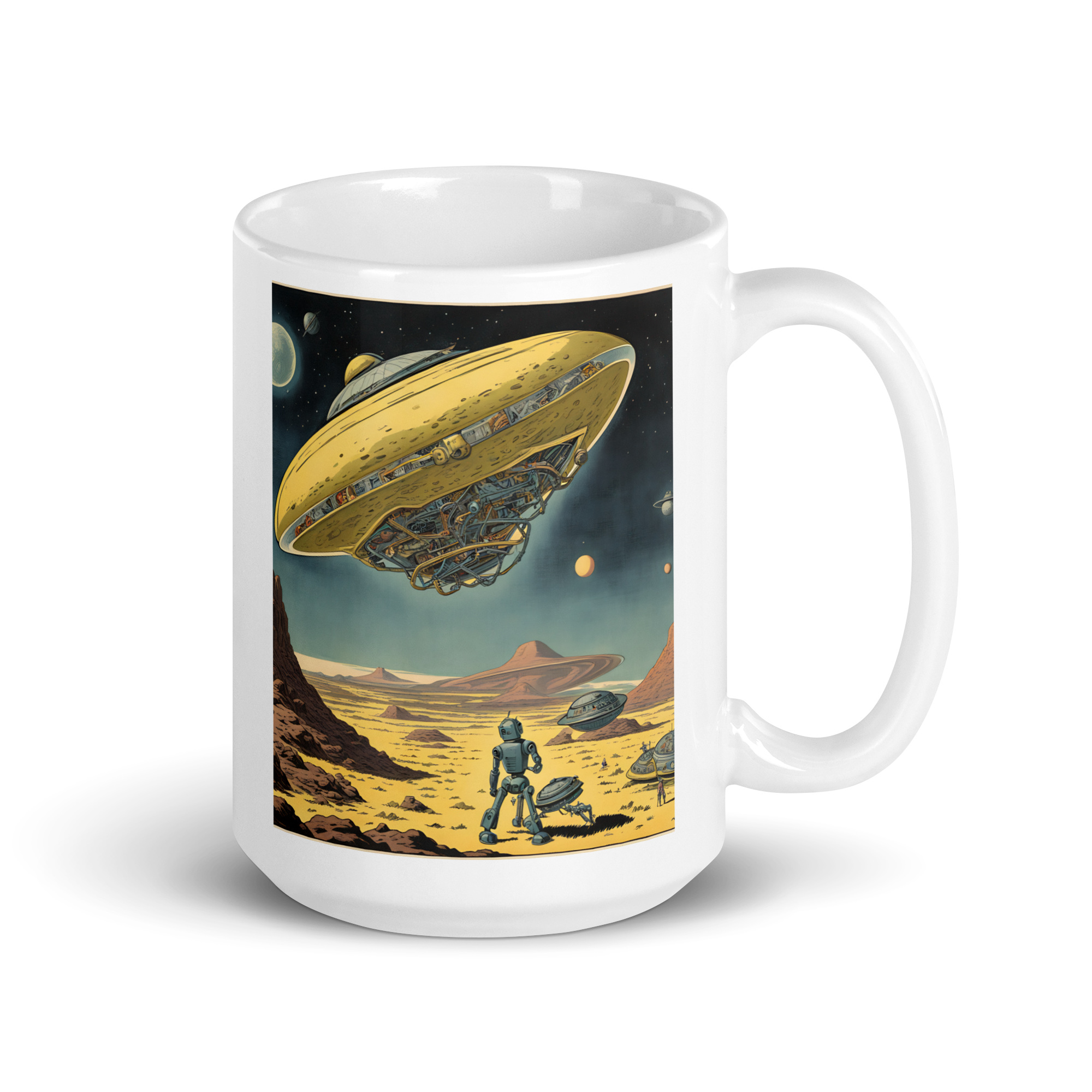 Flying Saucer White Glossy Mug