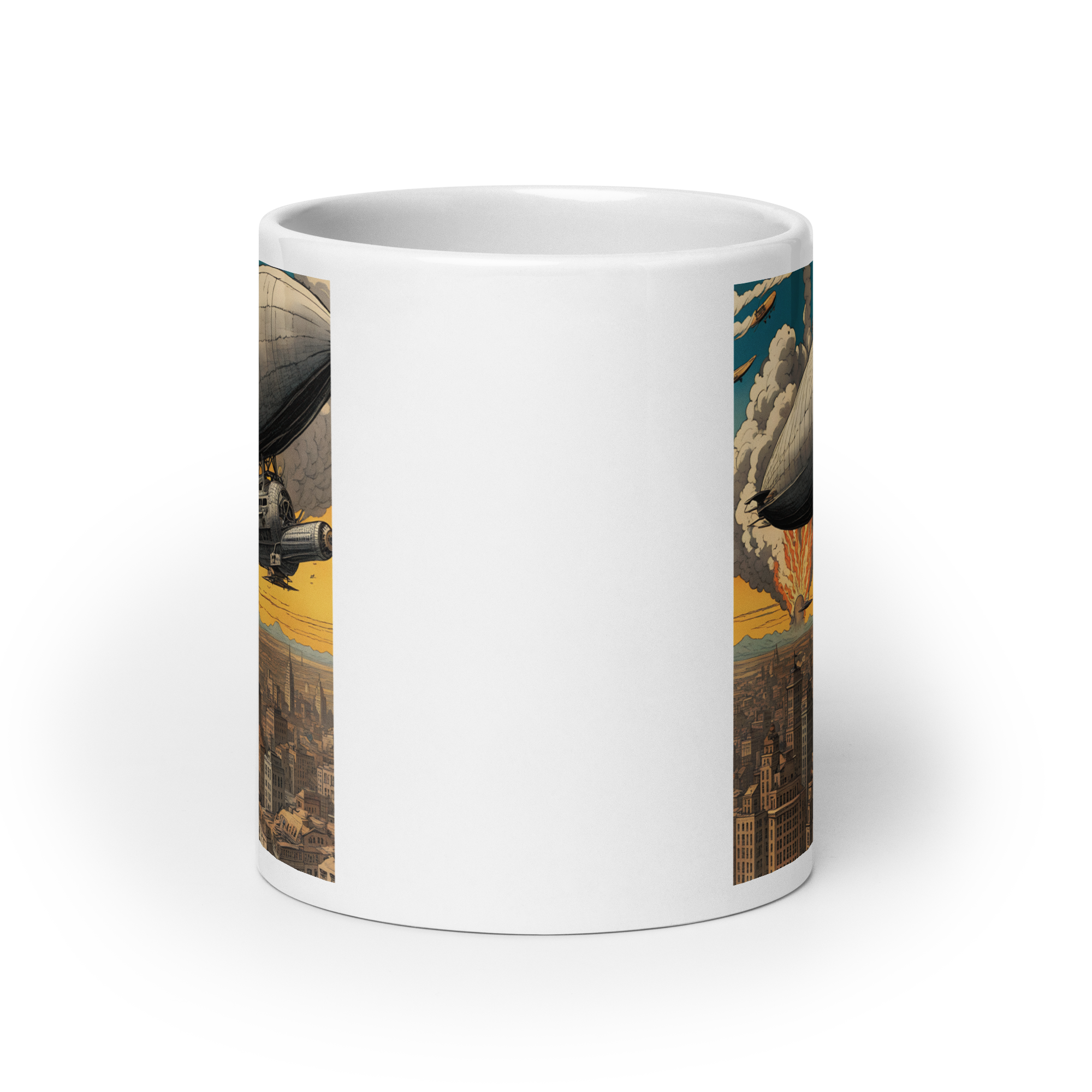 Airships Overhead White Mug