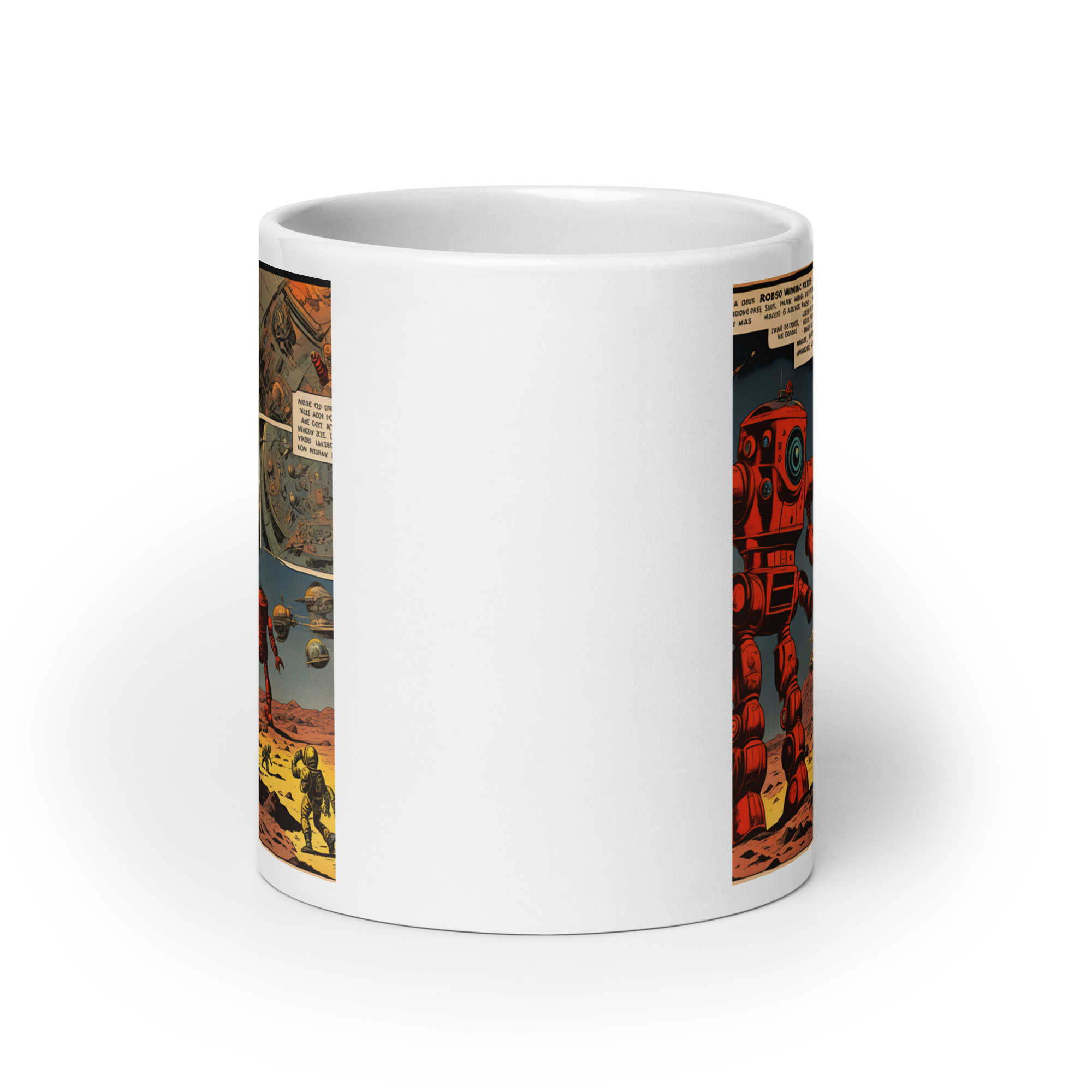 Invasion of the Killer Robots! White Glossy Mug