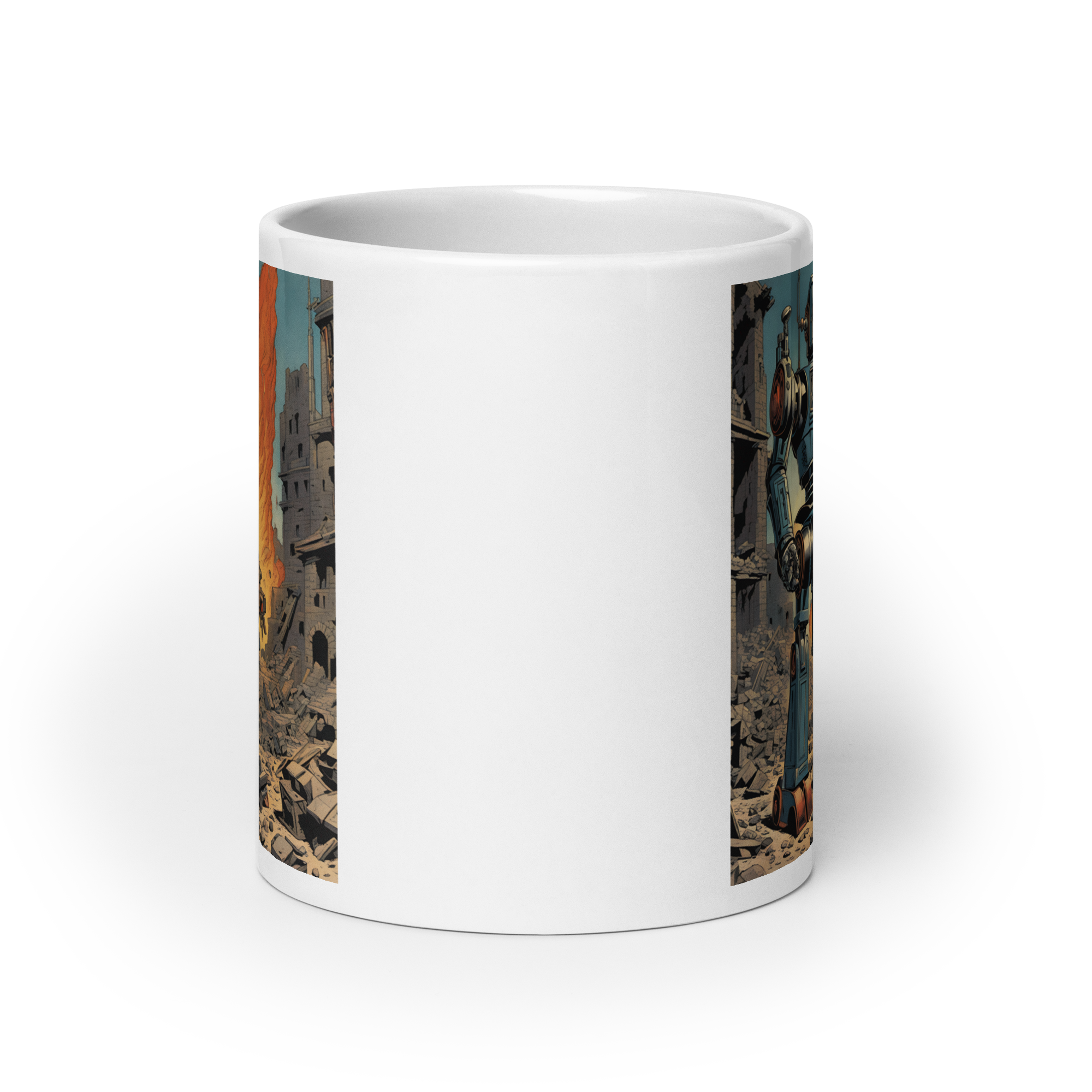 Destruct-O-Bot White Glossy Mug