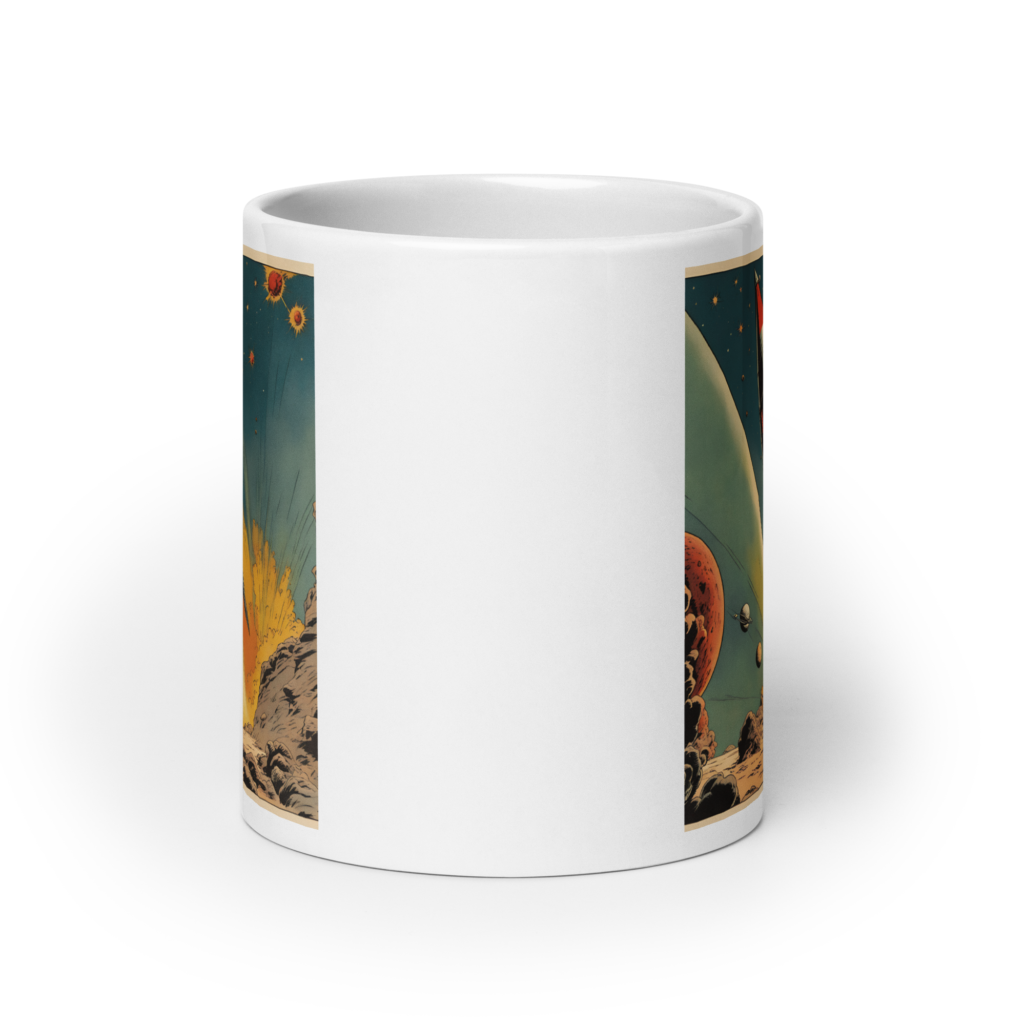 Blast Off for Strange New Worlds! White Glossy Mug