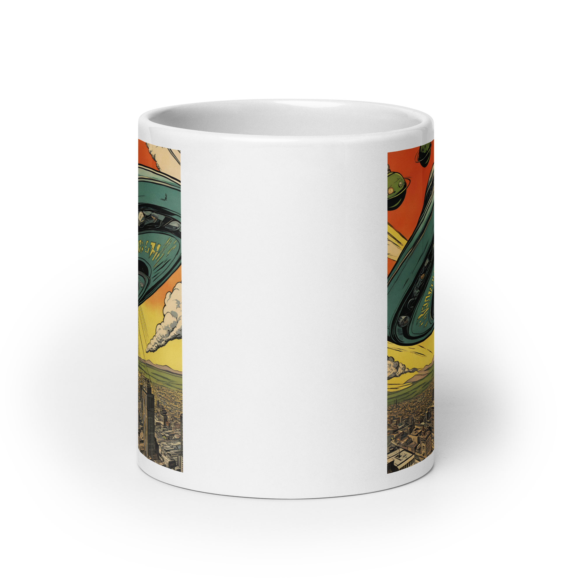 Saucer Attack White Glossy Mug