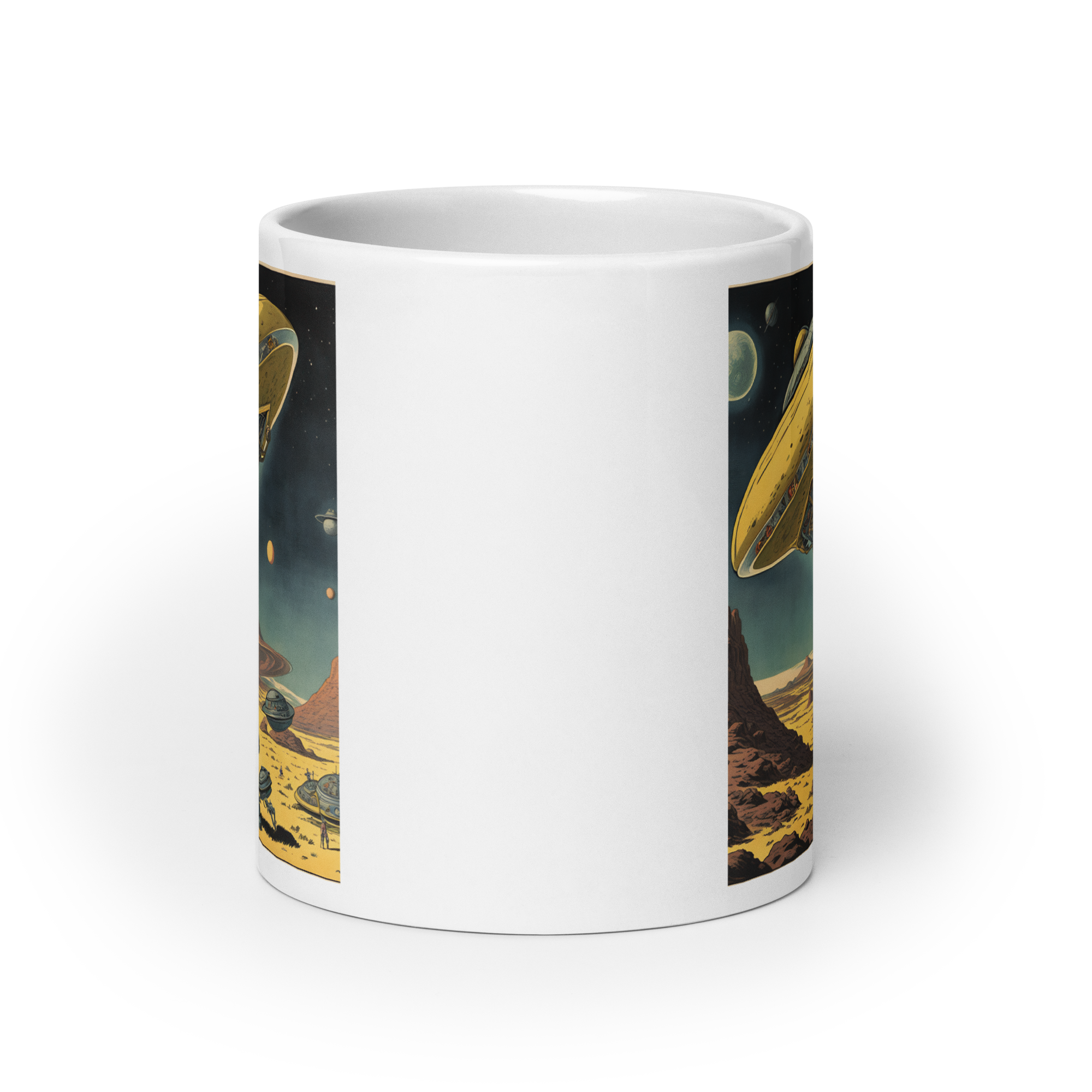 Flying Saucer White Glossy Mug