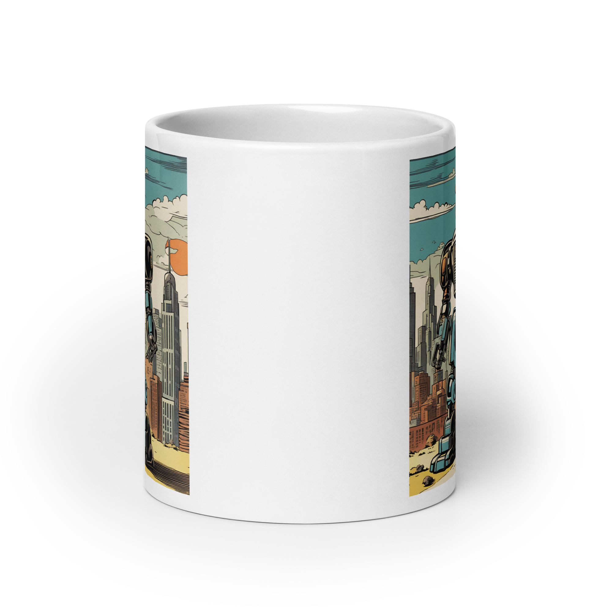 Giant Robot White Glossy Mug