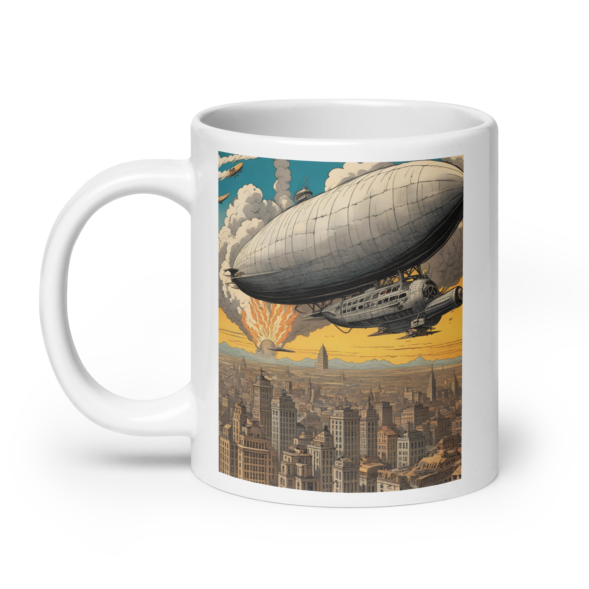 Airships Overhead White Mug