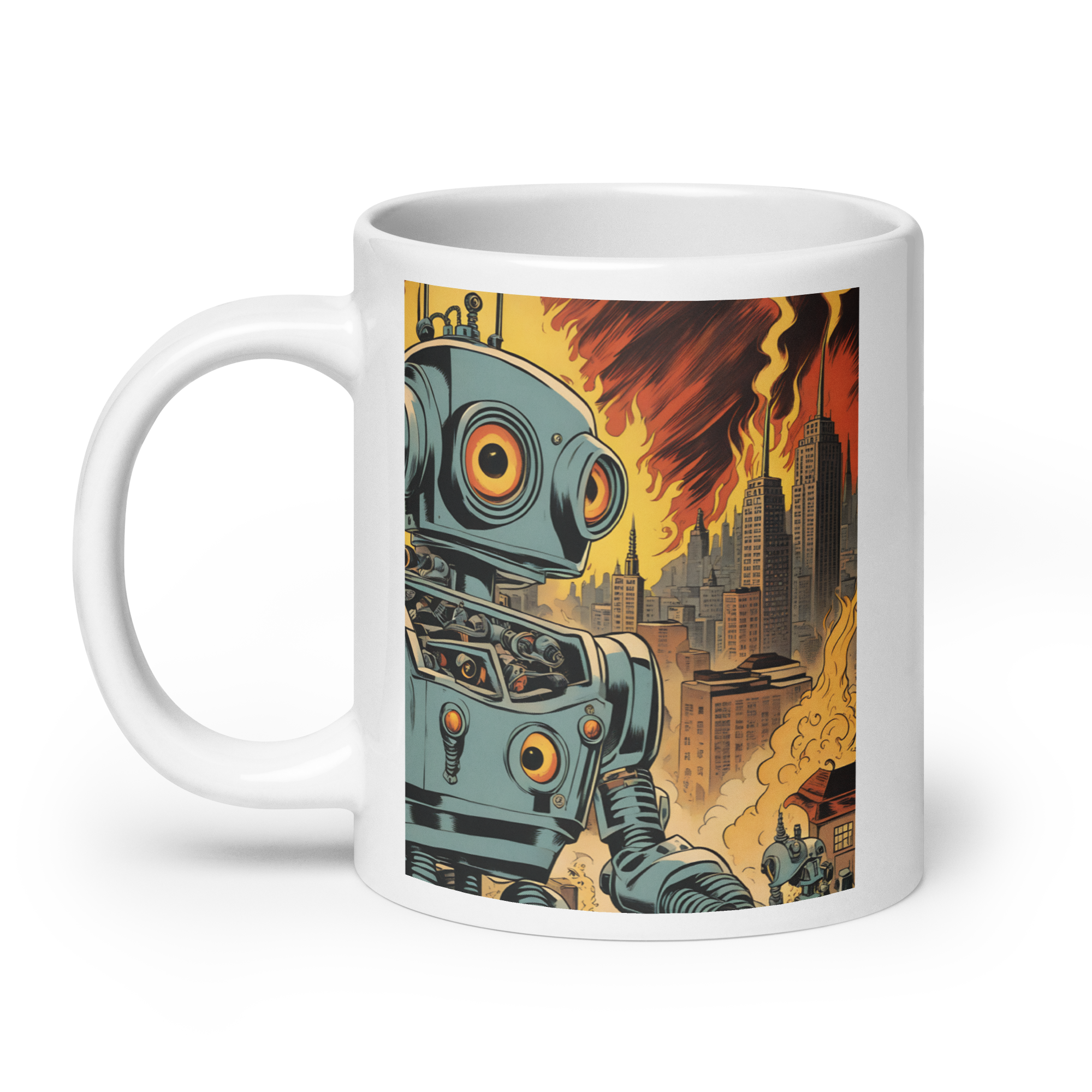 Attack of the Kill-Bot White Glossy Mug