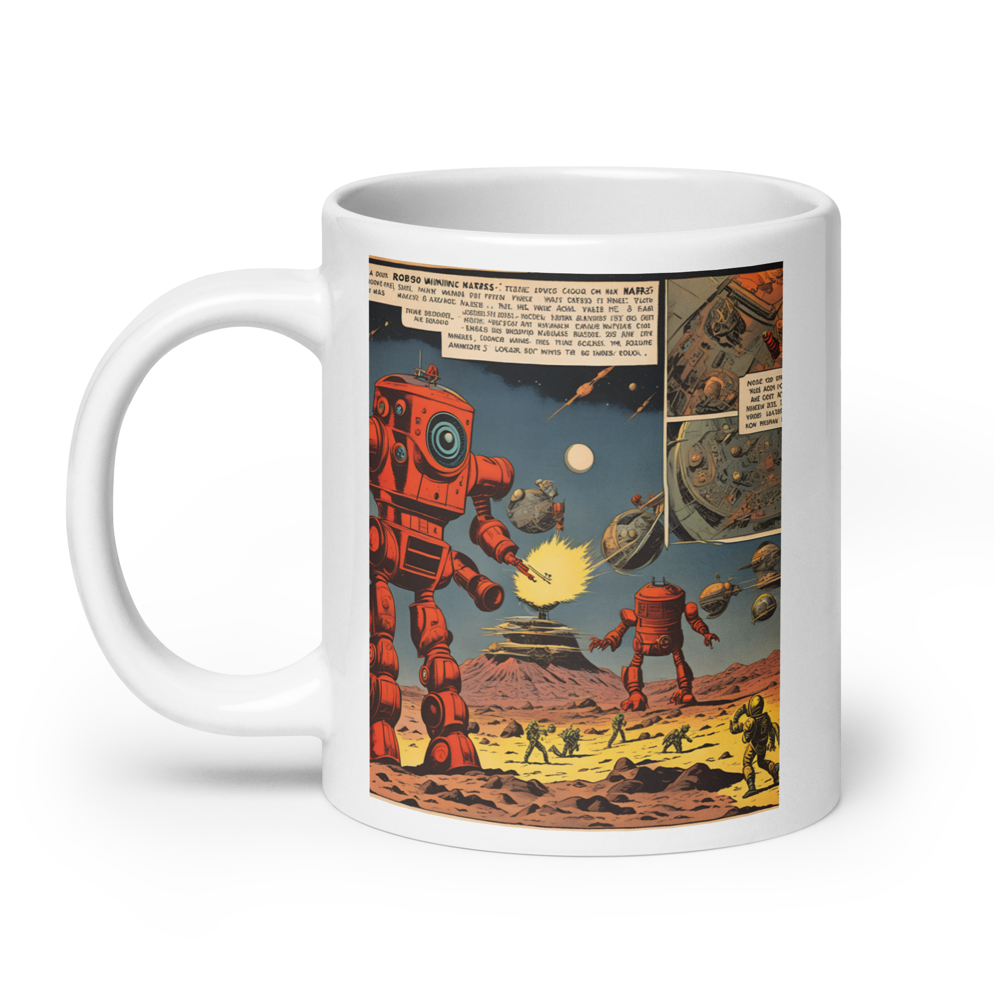 Invasion of the Killer Robots! White Glossy Mug