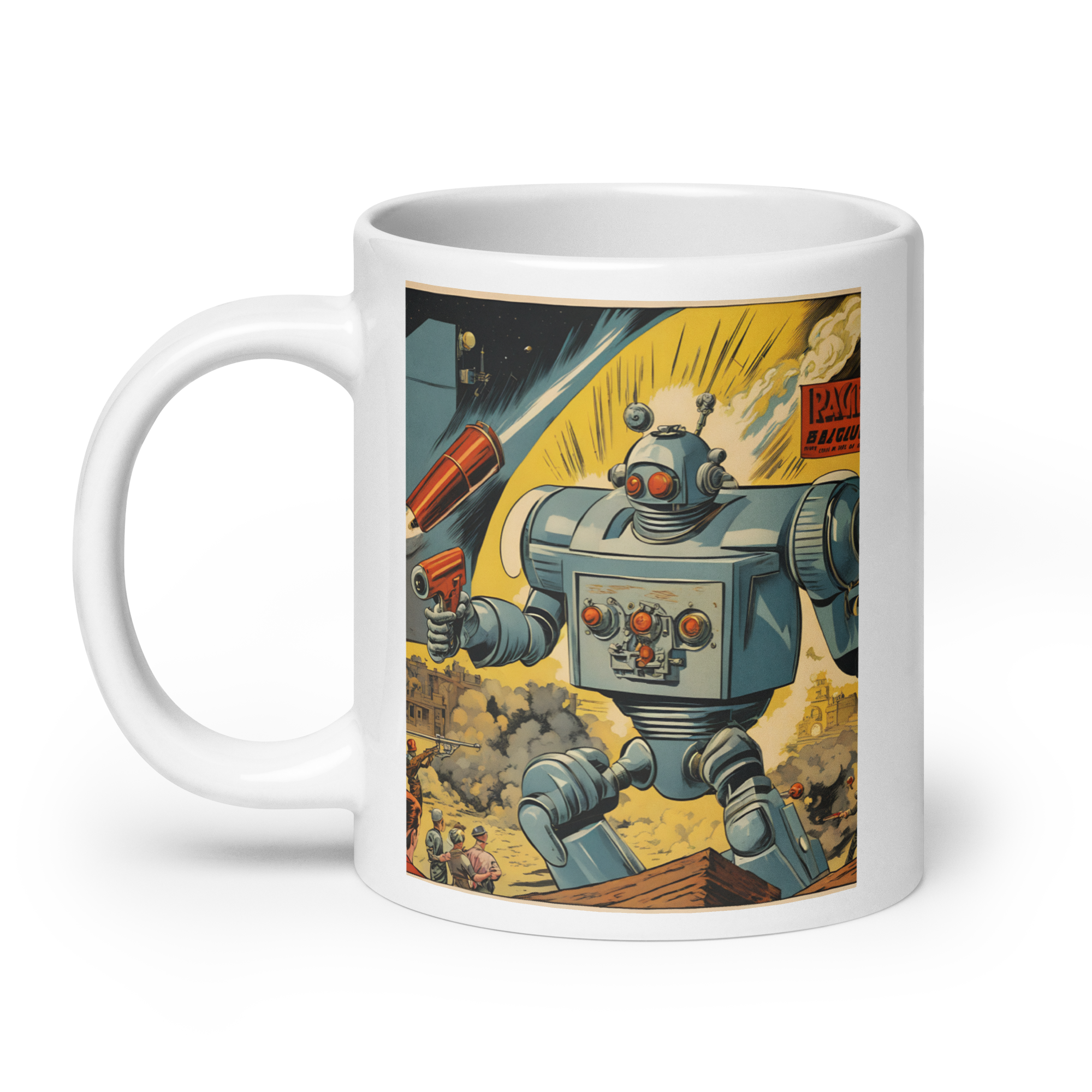 Robotic Overlords White Glossy Mug