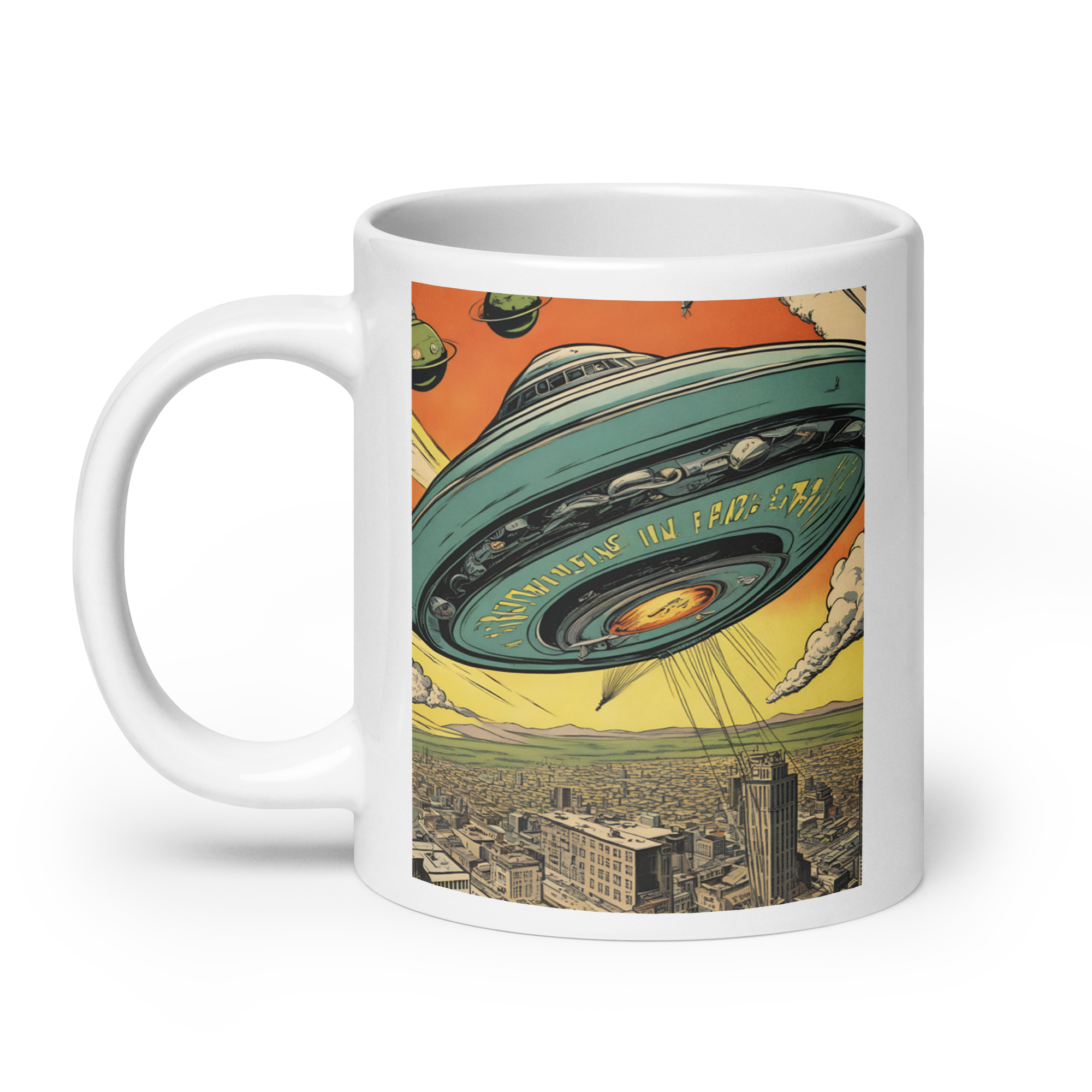 Saucer Attack White Glossy Mug