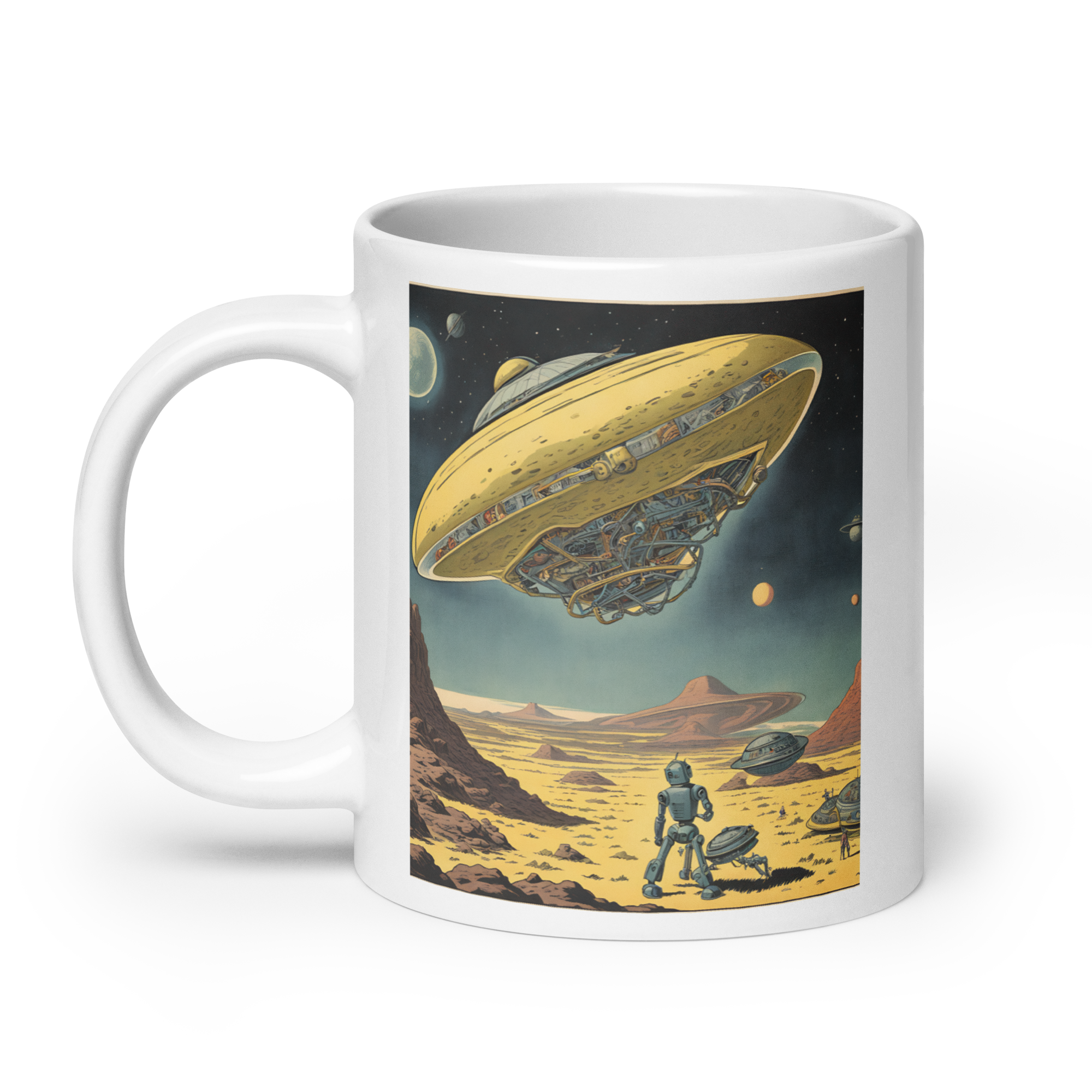 Flying Saucer White Glossy Mug