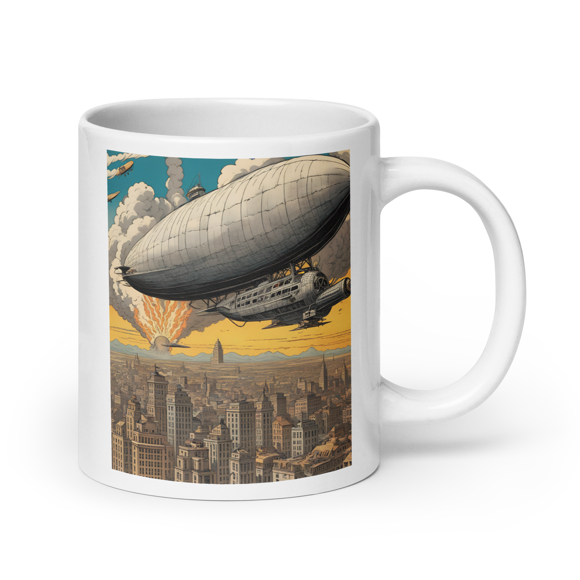 Airships Overhead White Mug