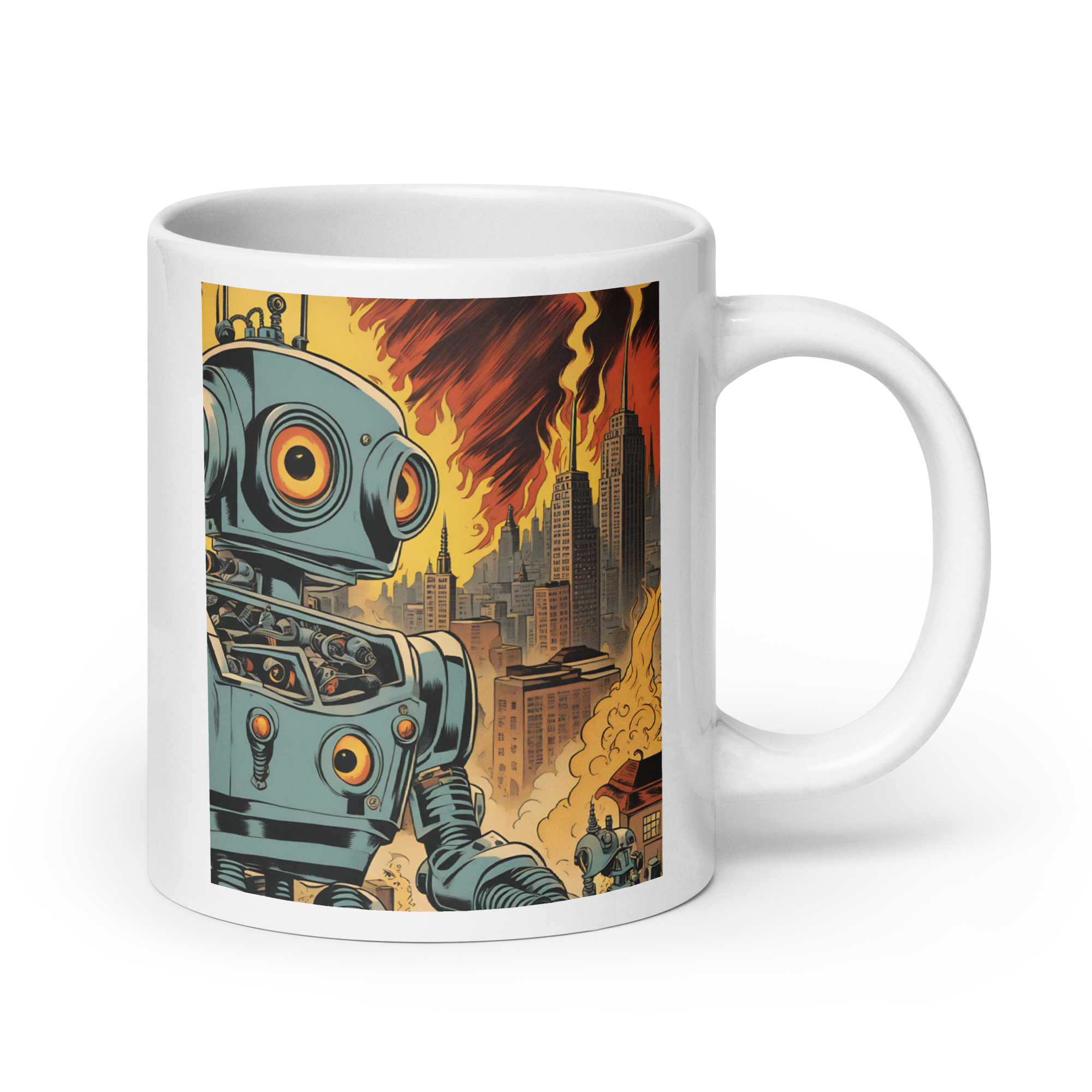 Attack of the Kill-Bot White Glossy Mug