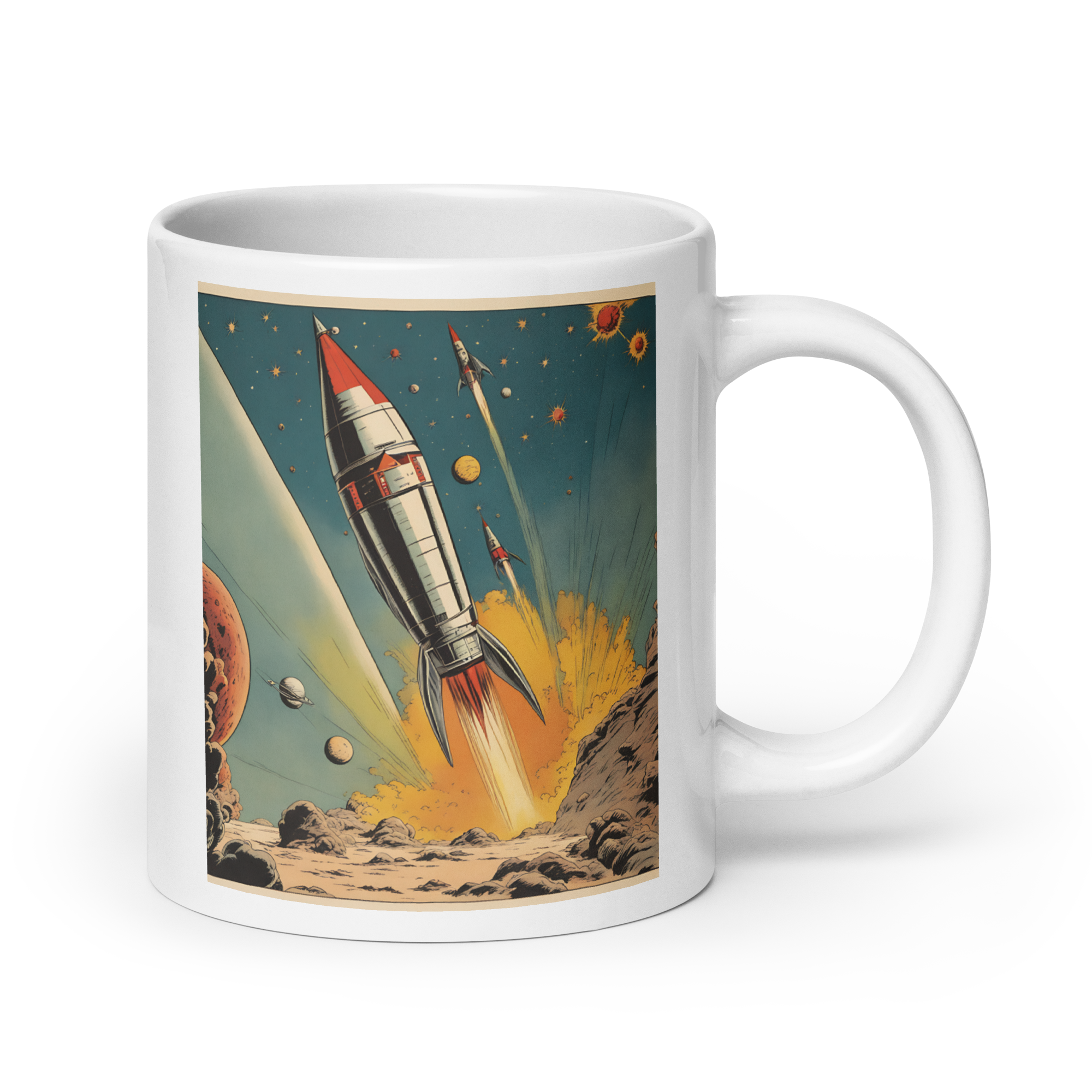 Blast Off for Strange New Worlds! White Glossy Mug