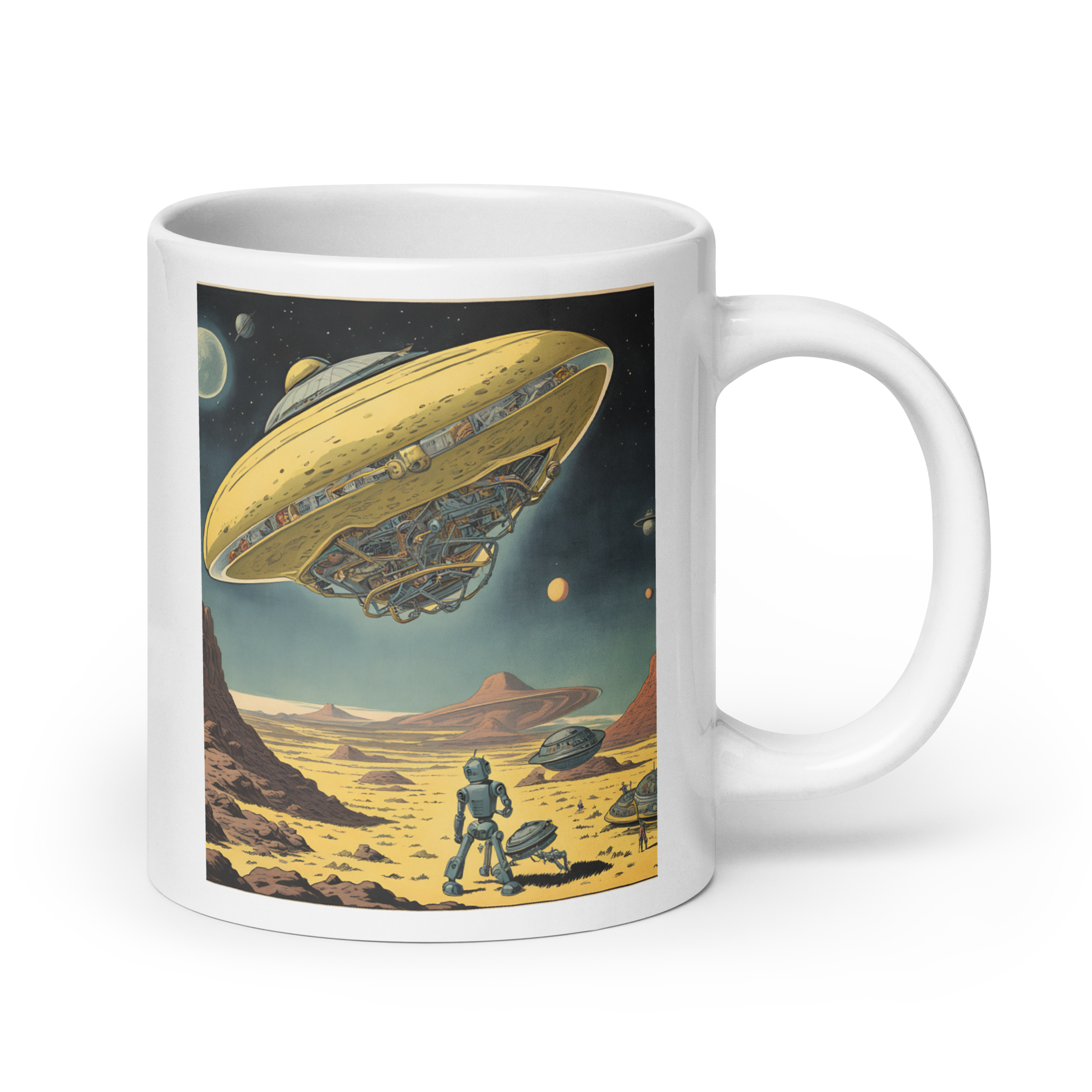 Flying Saucer White Glossy Mug