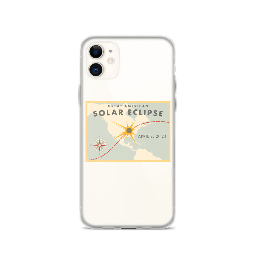 2024 Solar Eclipse Path iPhone Case