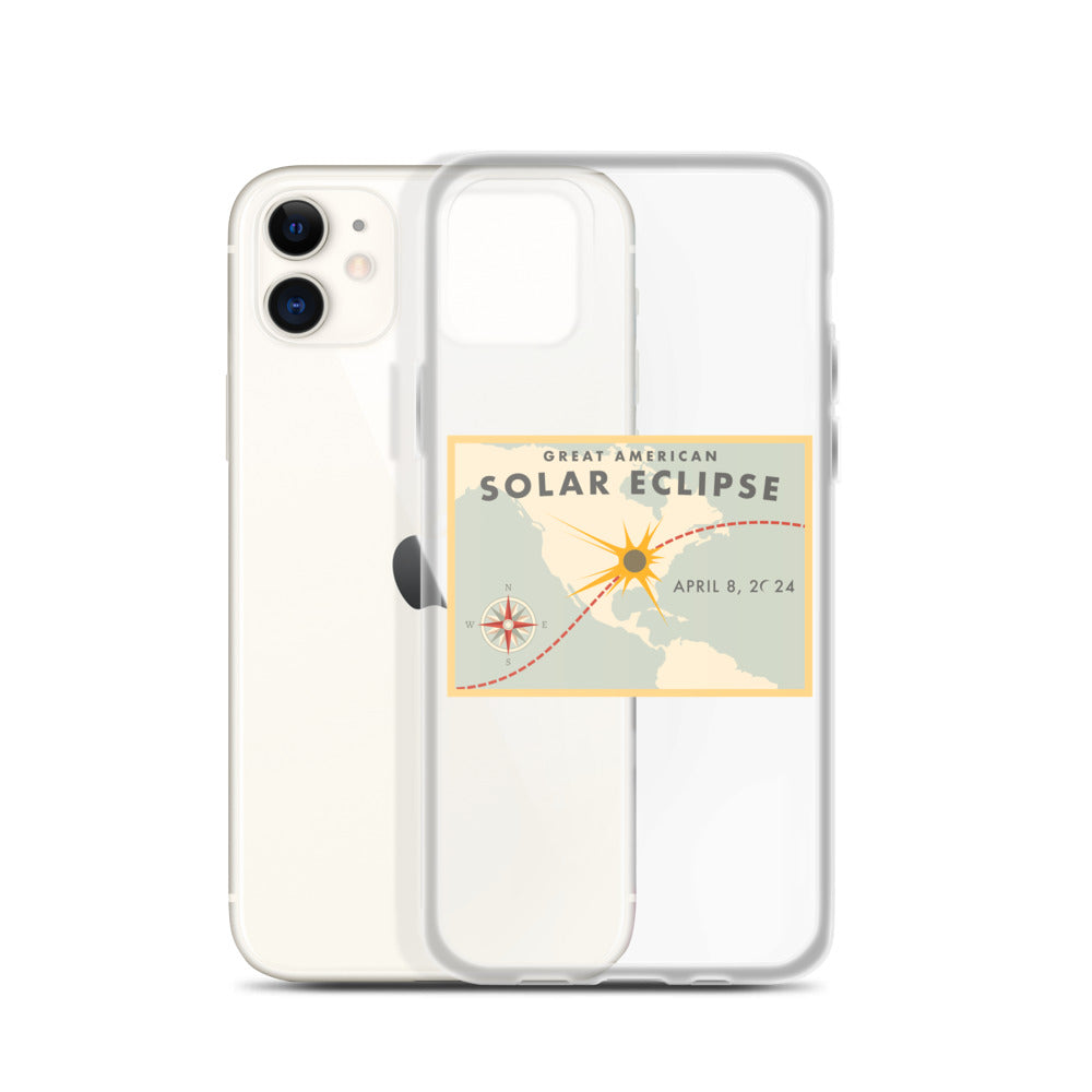 2024 Solar Eclipse Path iPhone Case