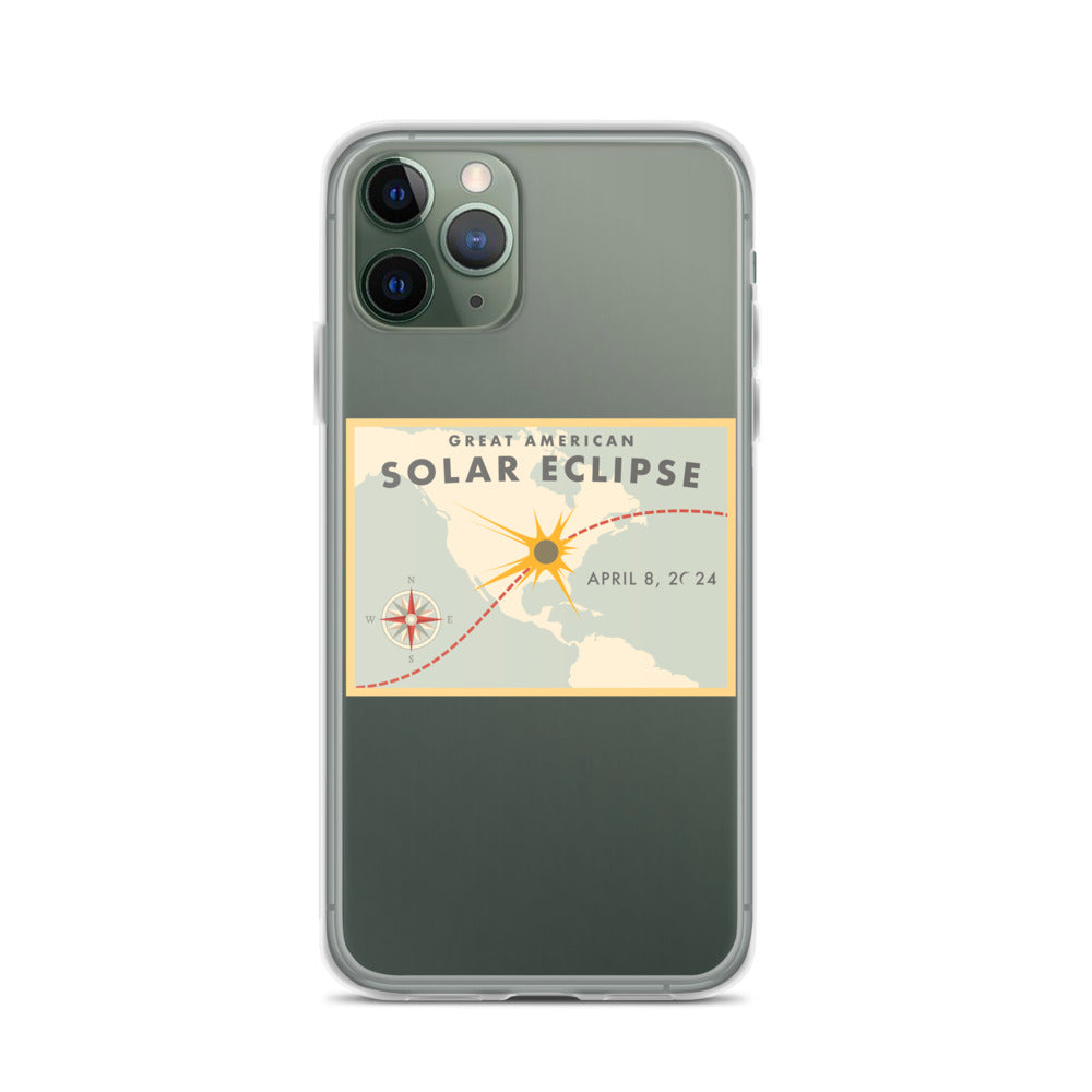 2024 Solar Eclipse Path iPhone Case