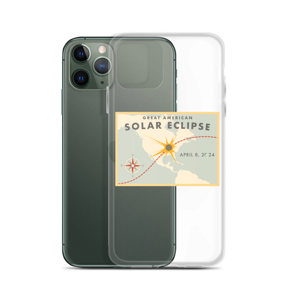 2024 Solar Eclipse Path iPhone Case