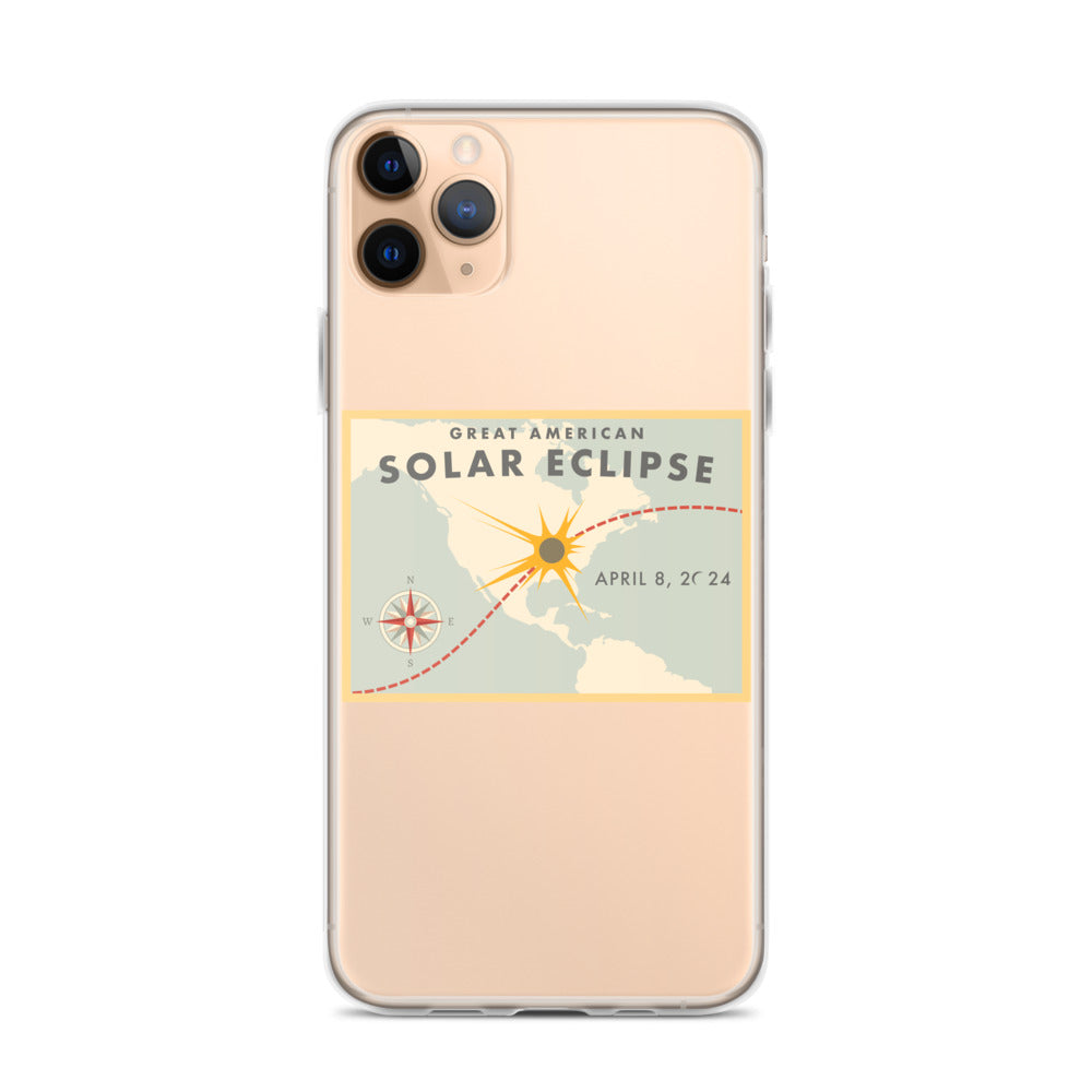 2024 Solar Eclipse Path iPhone Case