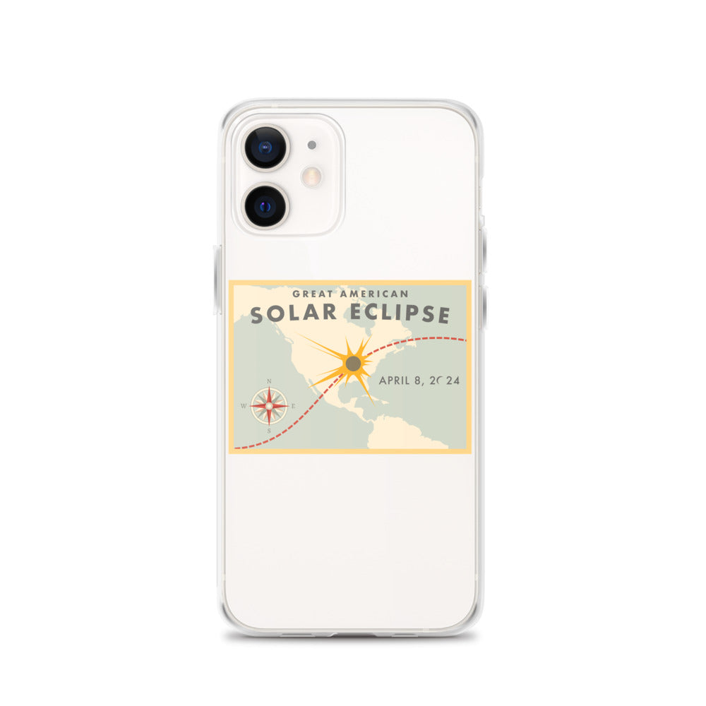 2024 Solar Eclipse Path iPhone Case