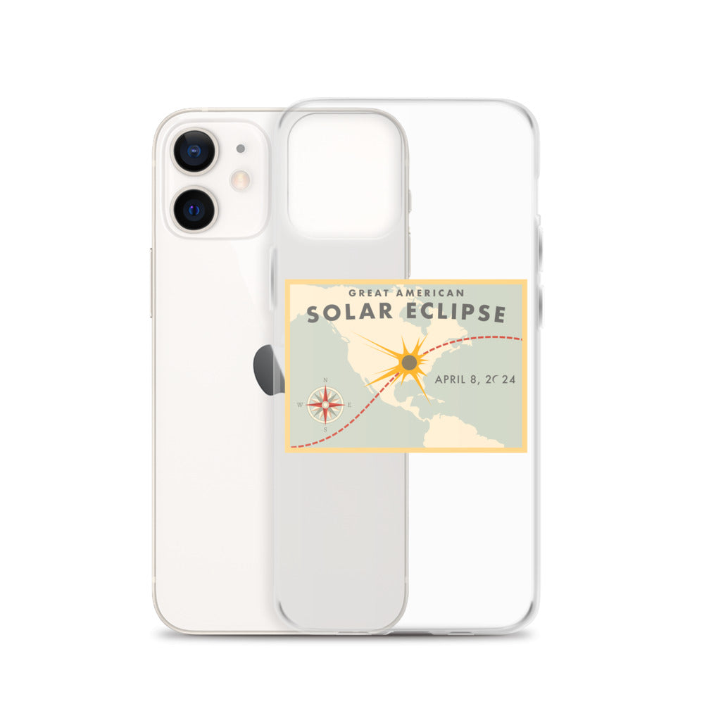 2024 Solar Eclipse Path iPhone Case