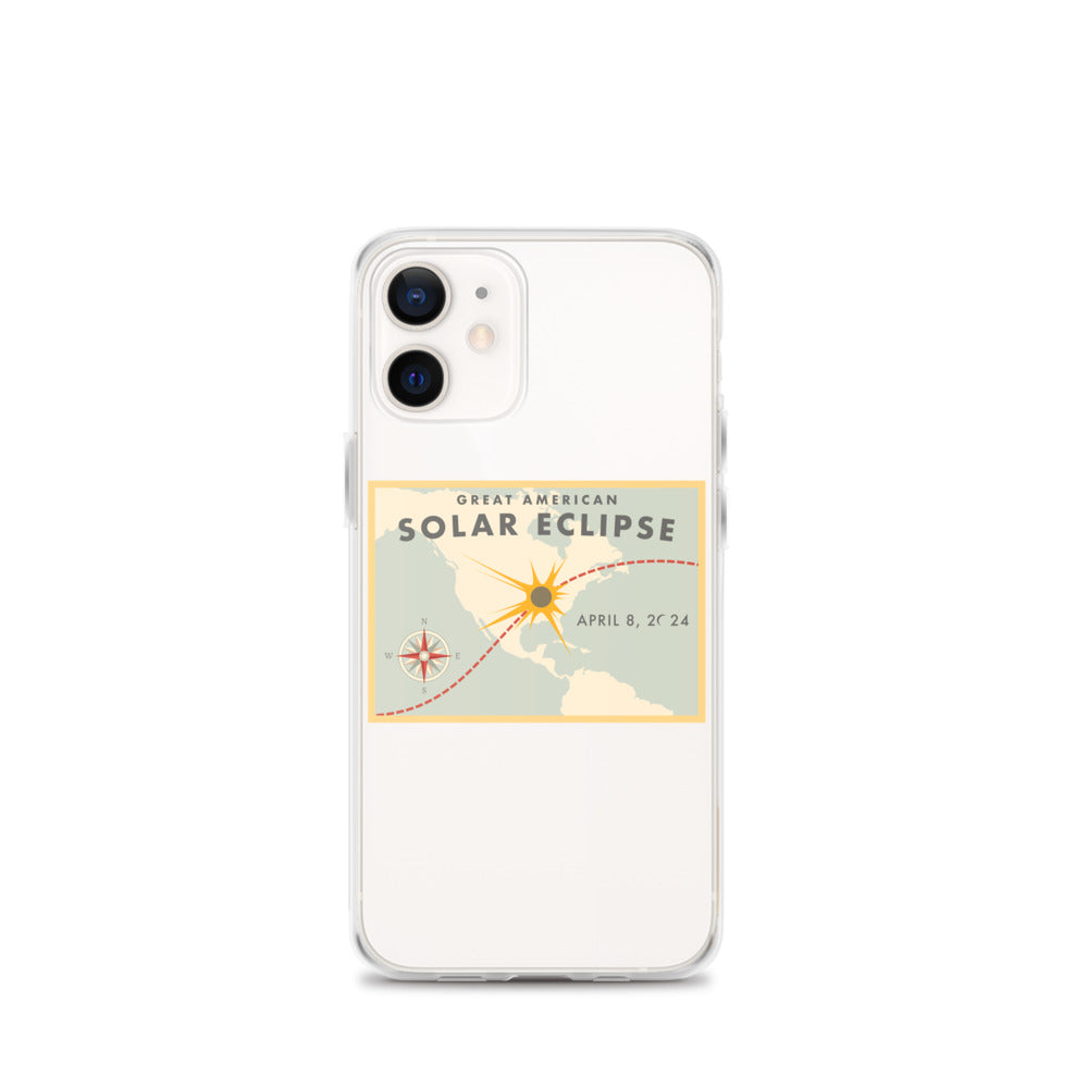 2024 Solar Eclipse Path iPhone Case