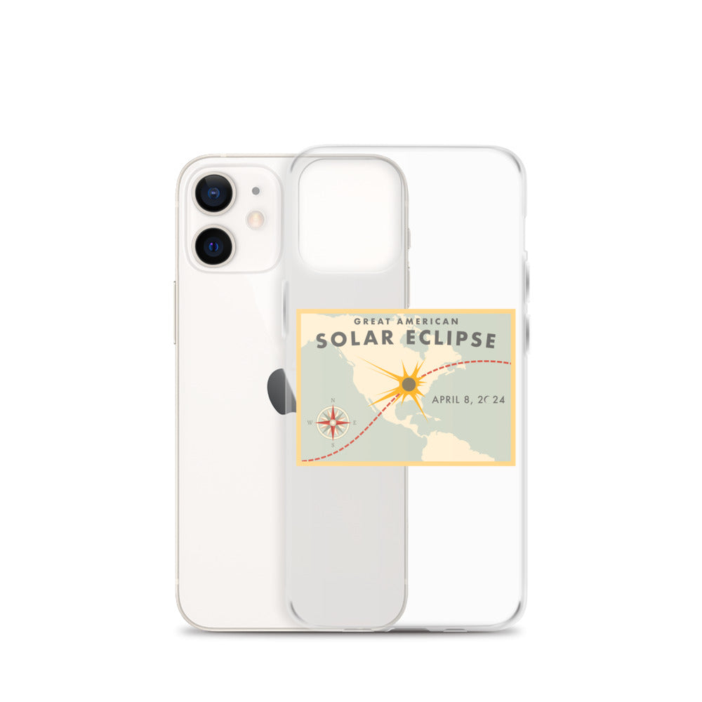 2024 Solar Eclipse Path iPhone Case